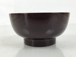 Japanese Natural Lacquered Wooden Rice Bowl Owan Vtg Wajima Nuri Red Brown LB149