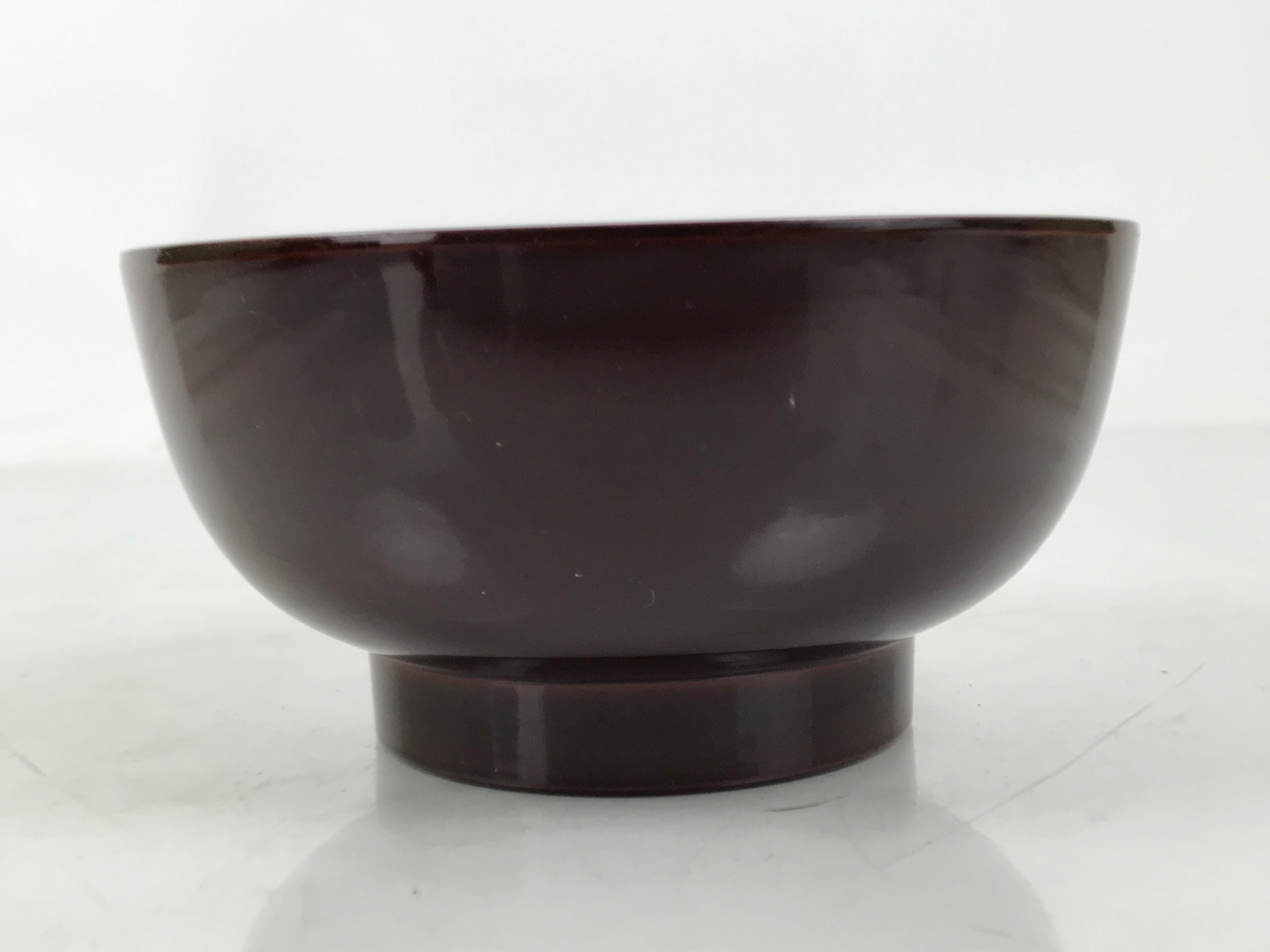 Japanese Natural Lacquered Wooden Rice Bowl Owan Vtg Wajima Nuri Red Brown LB149
