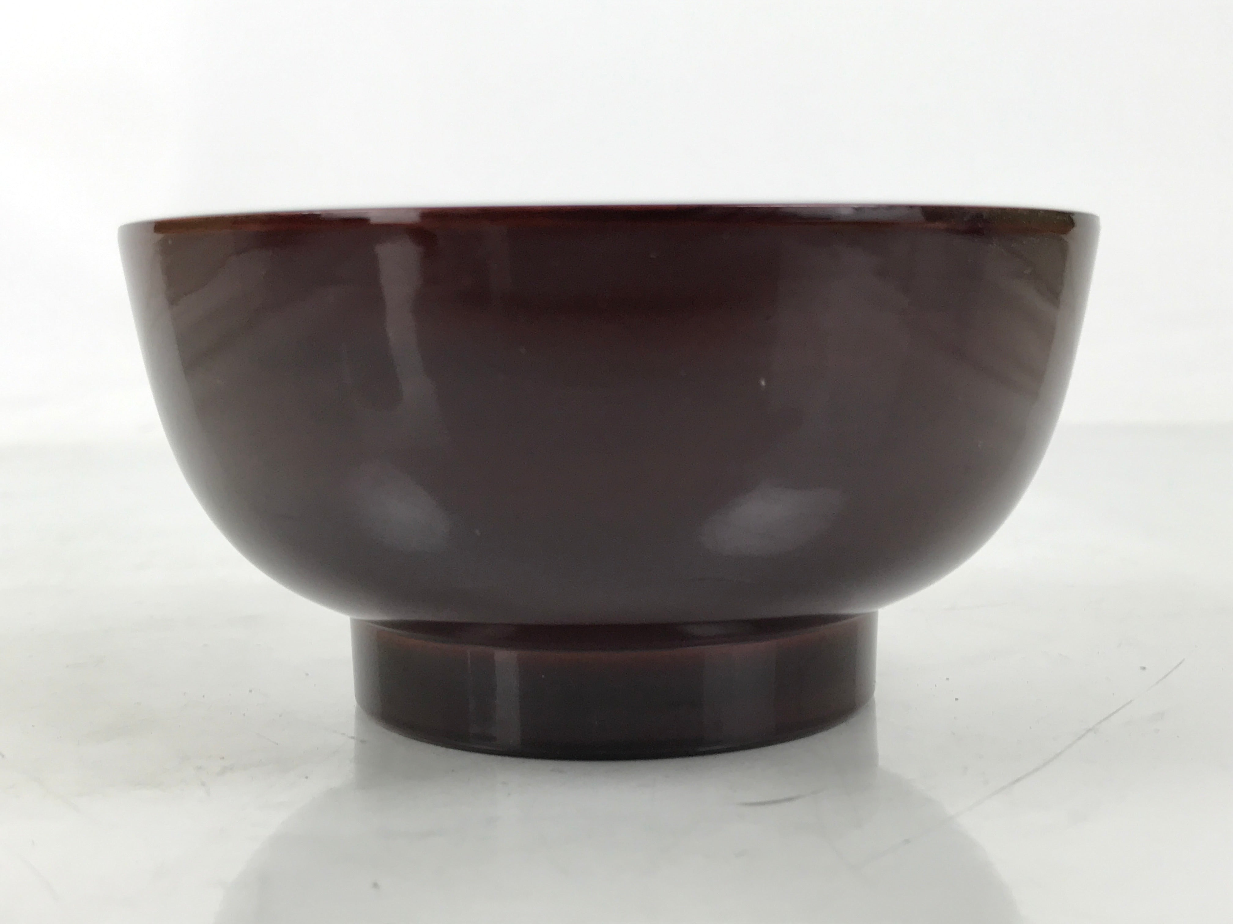 Japanese Natural Lacquered Wooden Rice Bowl Owan Vtg Wajima Nuri Red Brown LB149