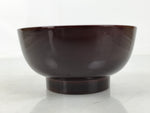 Japanese Natural Lacquered Wooden Rice Bowl Owan Vtg Wajima Nuri Red Brown LB149