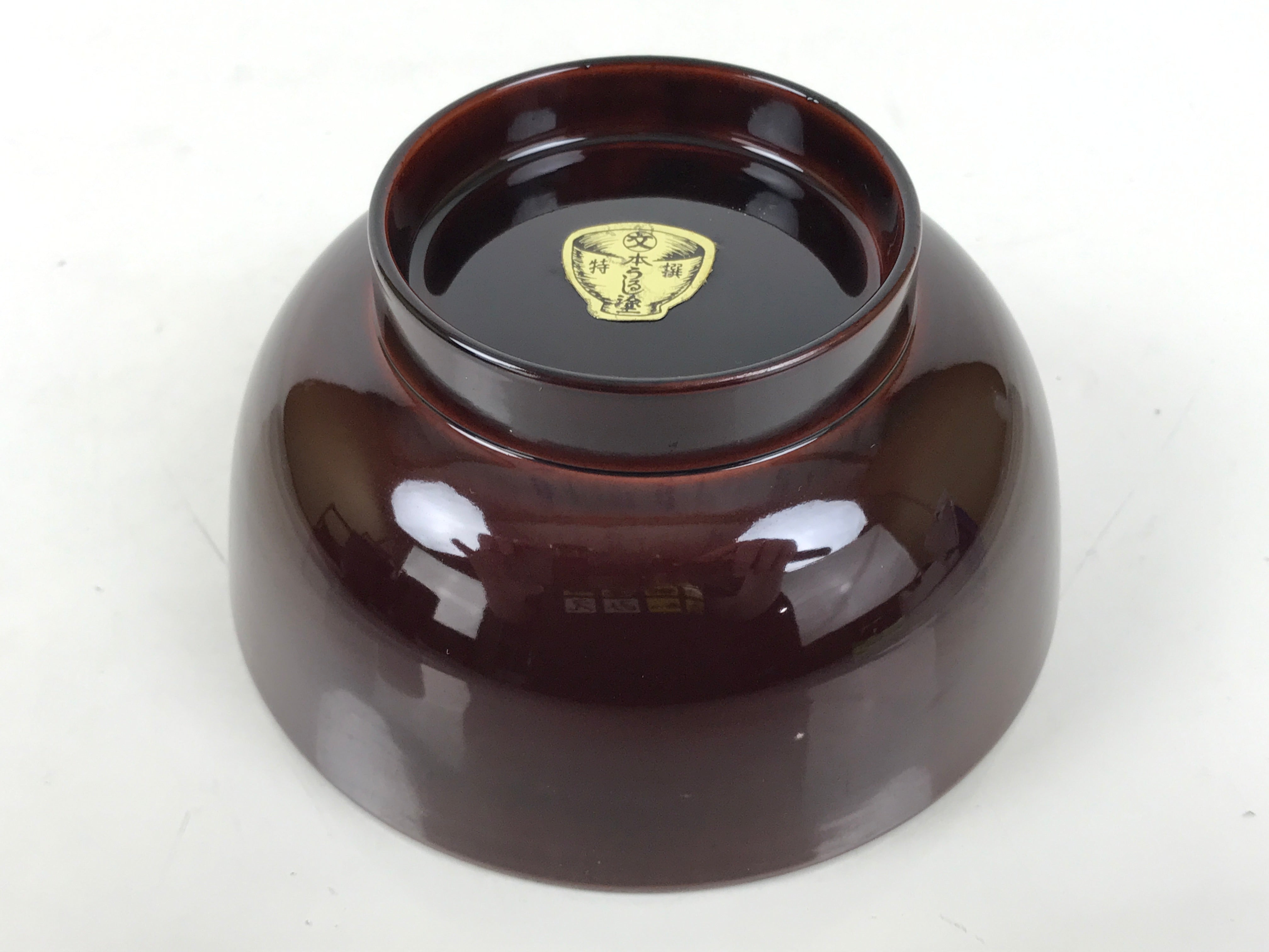 Japanese Natural Lacquered Wooden Rice Bowl Owan Vtg Wajima Nuri Red Brown LB149