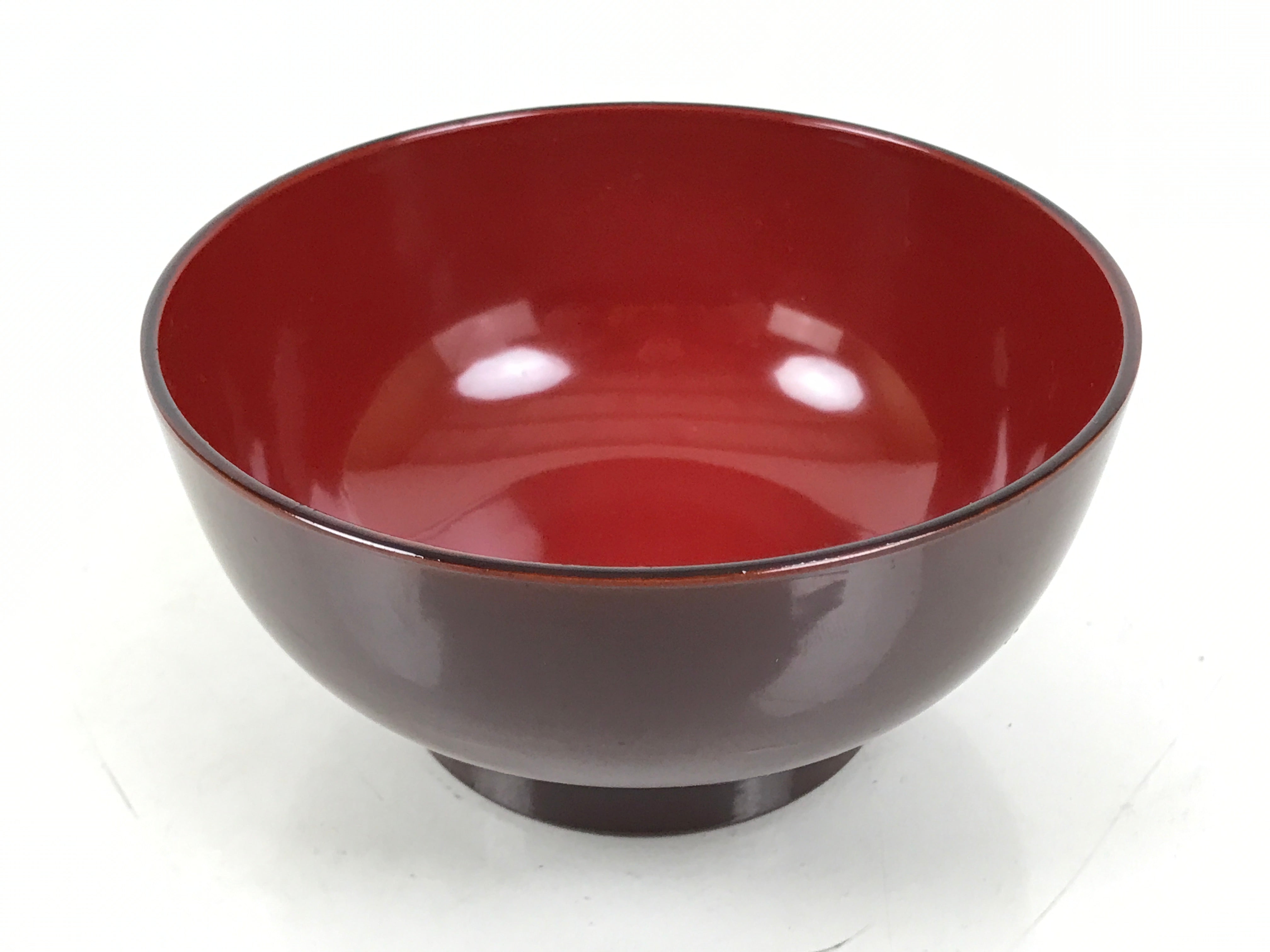 Japanese Natural Lacquered Wooden Rice Bowl Owan Vtg Wajima Nuri Red Brown LB150