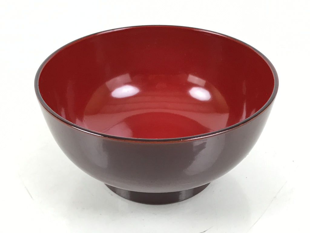 Japanese Natural Lacquered Wooden Rice Bowl Owan Vtg Wajima Nuri Red Brown LB150
