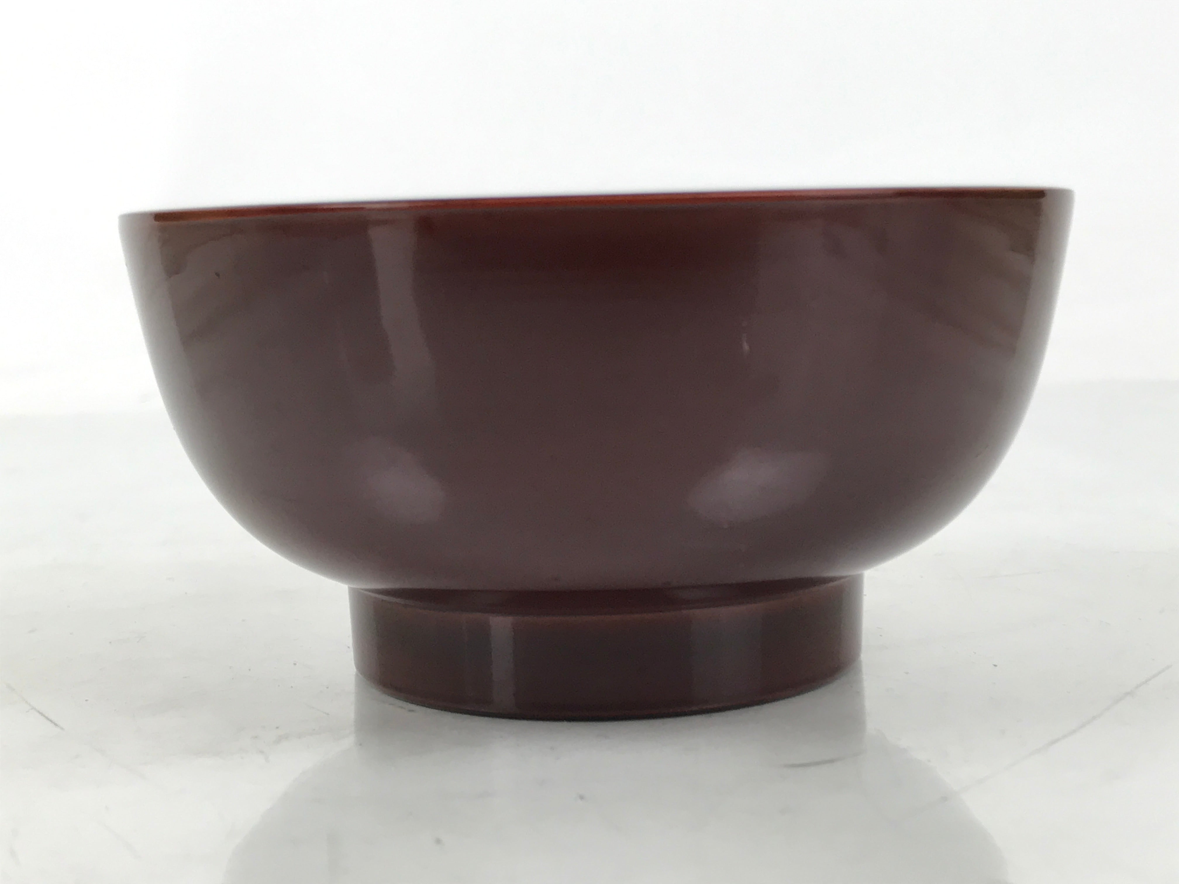 Japanese Natural Lacquered Wooden Rice Bowl Owan Vtg Wajima Nuri Red Brown LB150