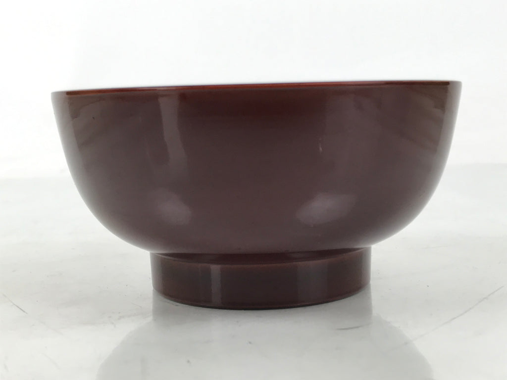Japanese Natural Lacquered Wooden Rice Bowl Owan Vtg Wajima Nuri Red Brown LB150