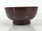 Japanese Natural Lacquered Wooden Rice Bowl Owan Vtg Wajima Nuri Red Brown LB150