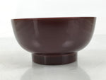 Japanese Natural Lacquered Wooden Rice Bowl Owan Vtg Wajima Nuri Red Brown LB150