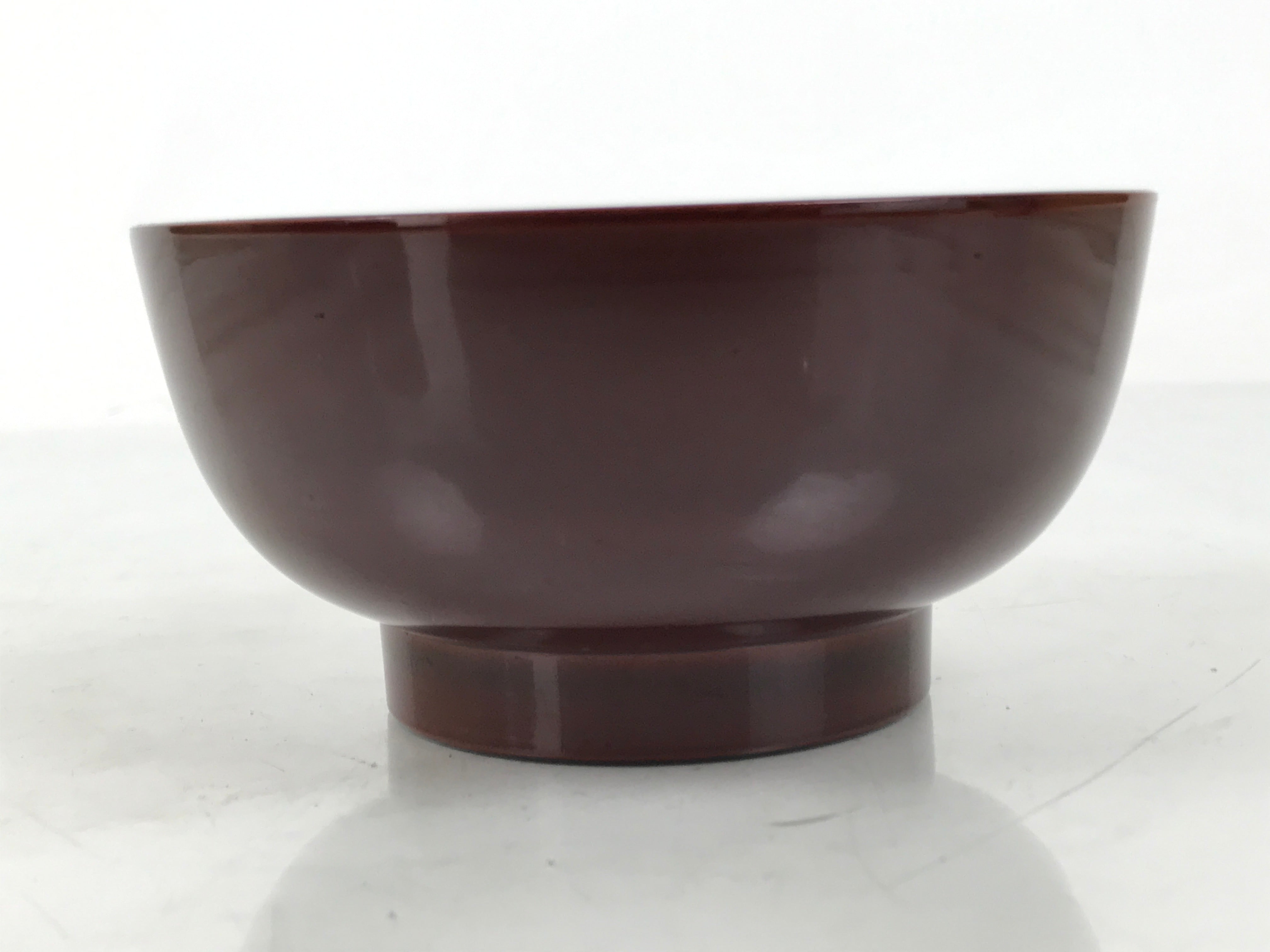 Japanese Natural Lacquered Wooden Rice Bowl Owan Vtg Wajima Nuri Red Brown LB150