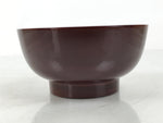 Japanese Natural Lacquered Wooden Rice Bowl Owan Vtg Wajima Nuri Red Brown LB150