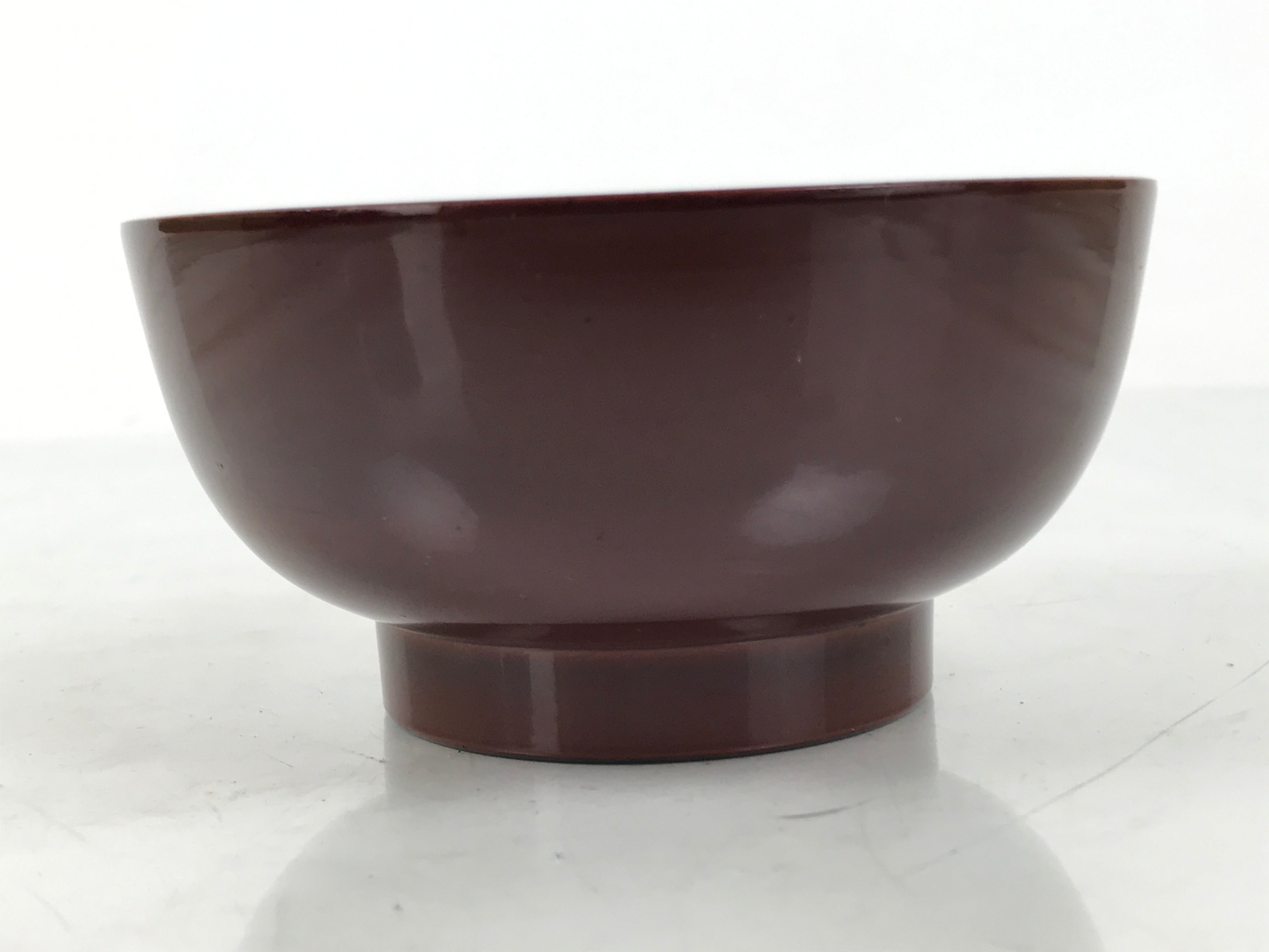 Japanese Natural Lacquered Wooden Rice Bowl Owan Vtg Wajima Nuri Red Brown LB150