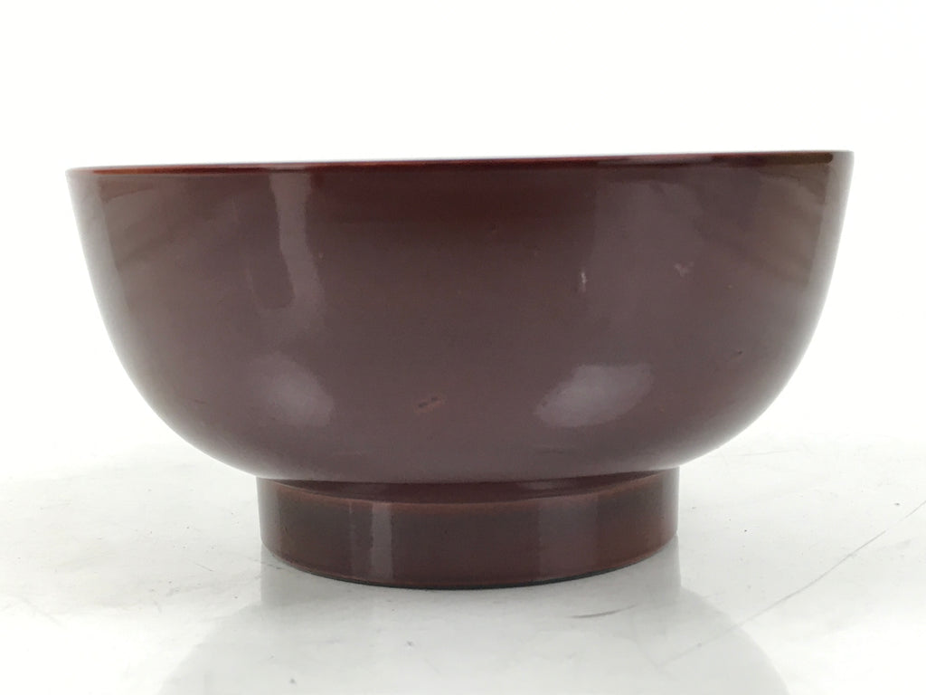 Japanese Natural Lacquered Wooden Rice Bowl Owan Vtg Wajima Nuri Red Brown LB150