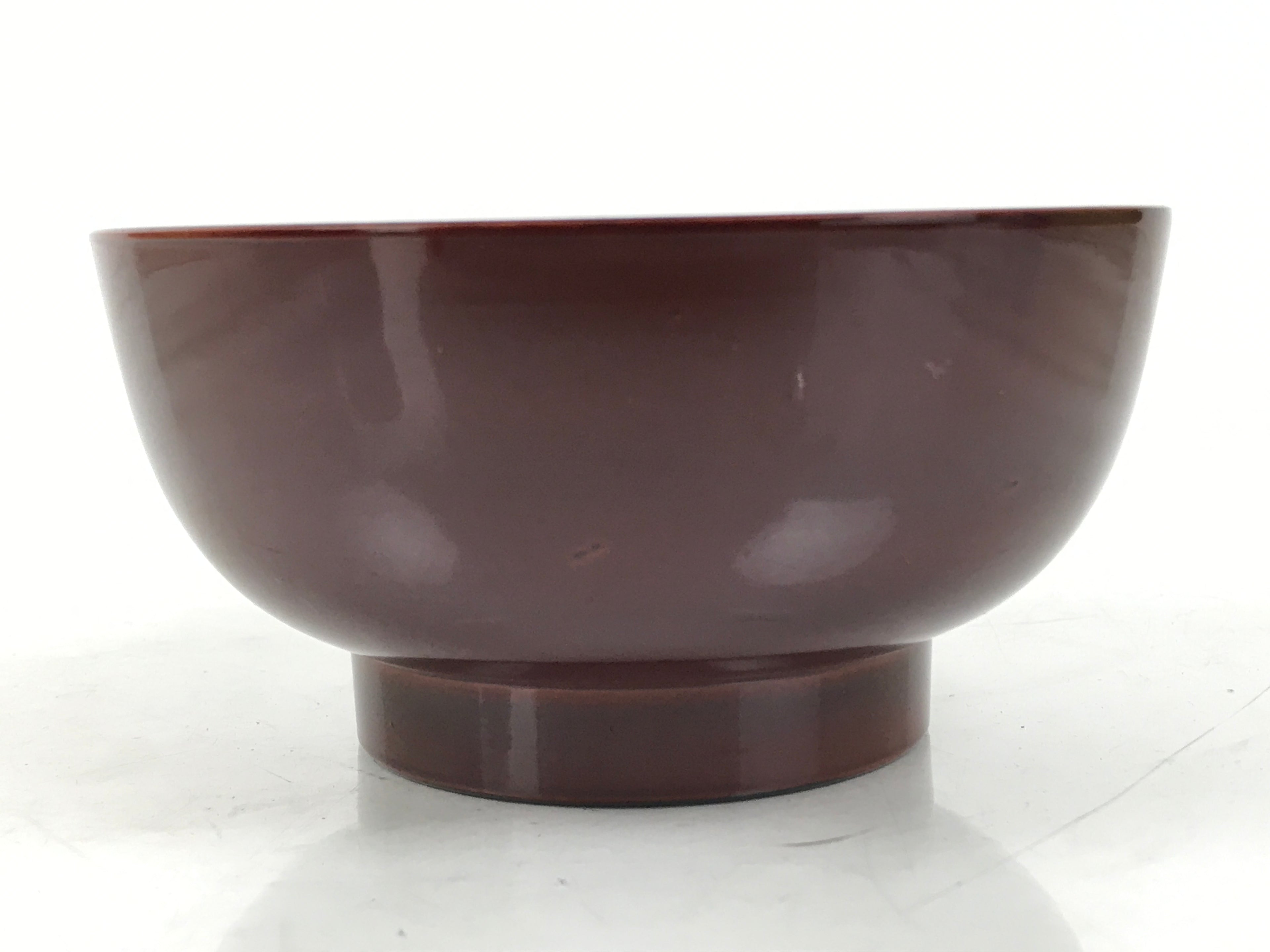 Japanese Natural Lacquered Wooden Rice Bowl Owan Vtg Wajima Nuri Red Brown LB150