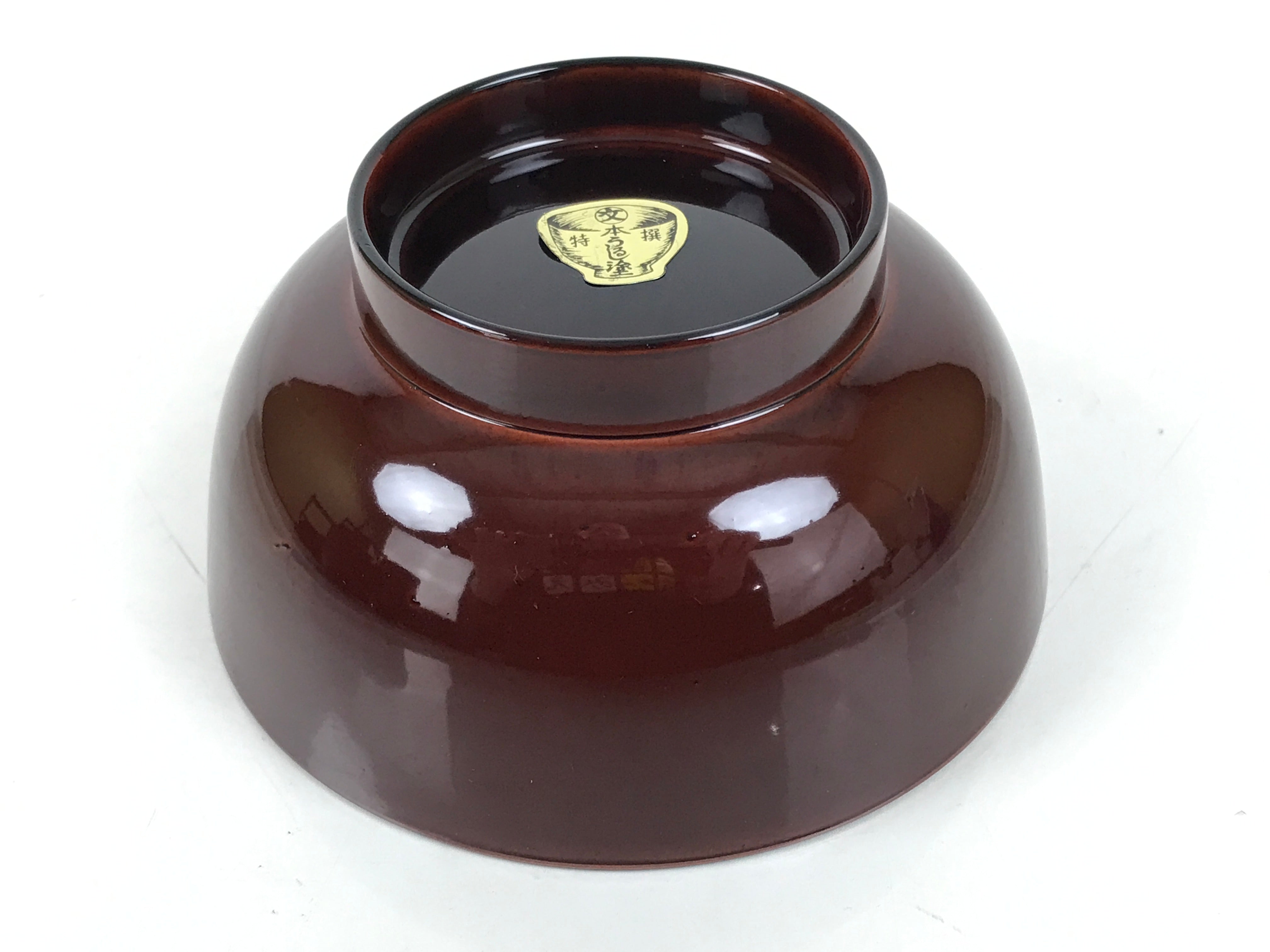 Japanese Natural Lacquered Wooden Rice Bowl Owan Vtg Wajima Nuri Red Brown LB150