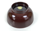 Japanese Natural Lacquered Wooden Rice Bowl Owan Vtg Wajima Nuri Red Brown LB150