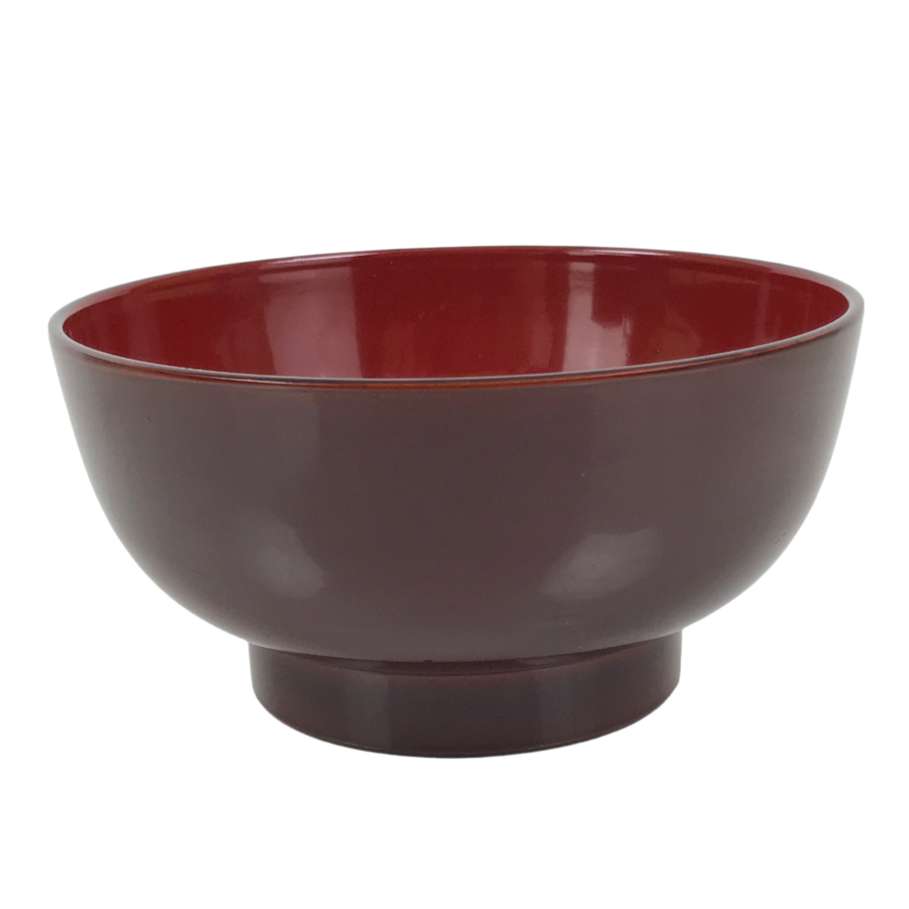 Japanese Natural Lacquered Wooden Rice Bowl Owan Vtg Wajima Nuri Red Brown LB150