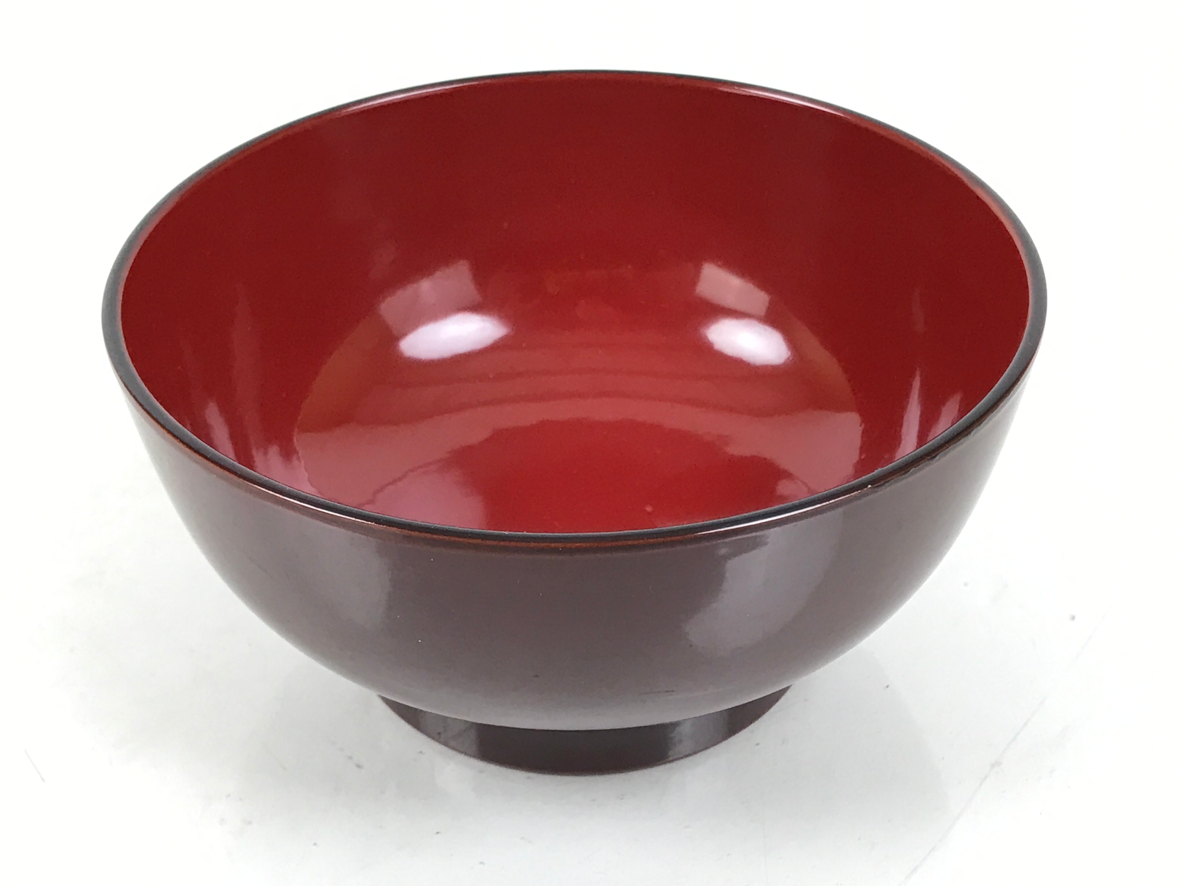 Japanese Natural Lacquered Wooden Rice Bowl Owan Vtg Wajima Nuri Red Brown LB151