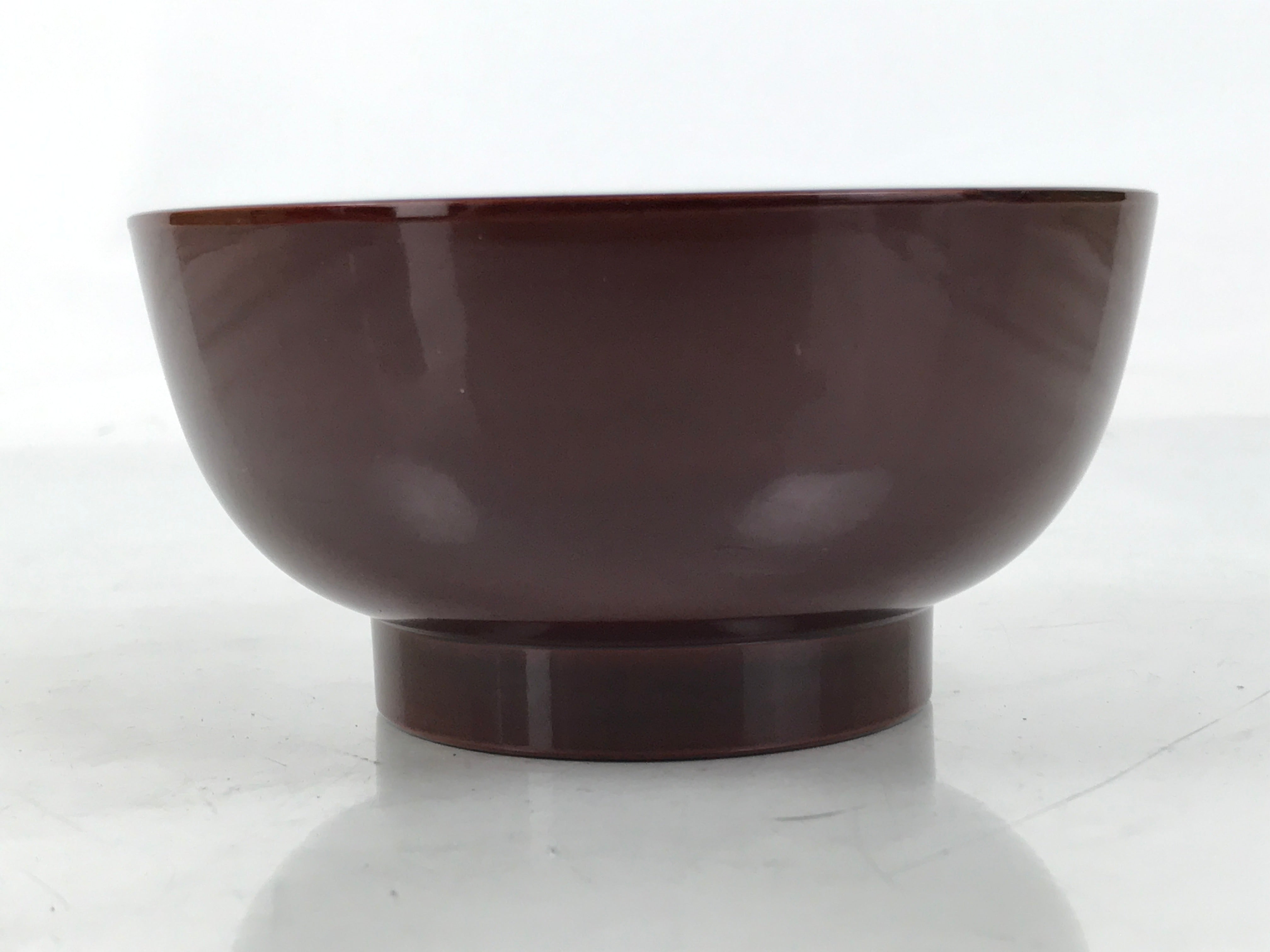 Japanese Natural Lacquered Wooden Rice Bowl Owan Vtg Wajima Nuri Red Brown LB151