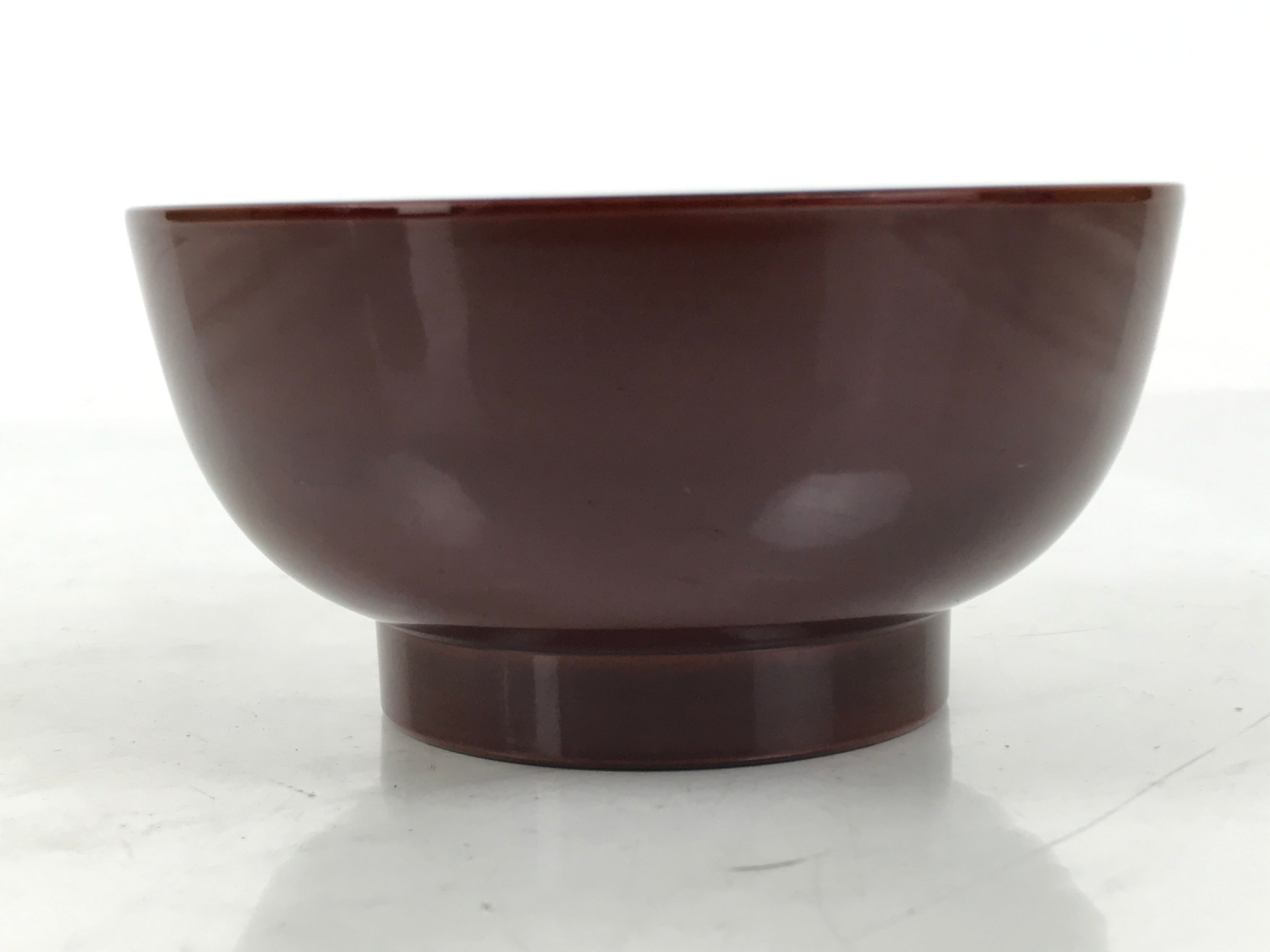 Japanese Natural Lacquered Wooden Rice Bowl Owan Vtg Wajima Nuri Red Brown LB151