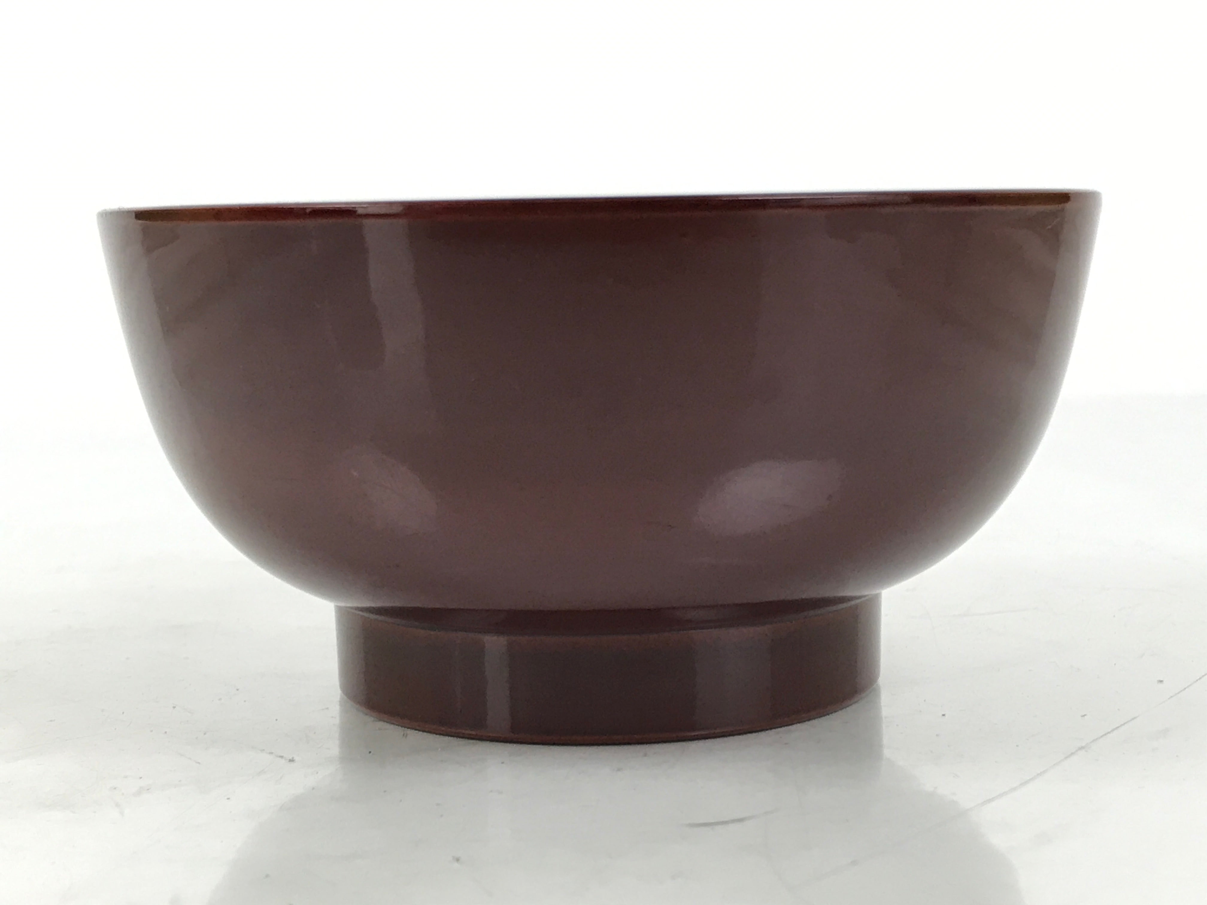 Japanese Natural Lacquered Wooden Rice Bowl Owan Vtg Wajima Nuri Red Brown LB151