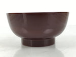 Japanese Natural Lacquered Wooden Rice Bowl Owan Vtg Wajima Nuri Red Brown LB151