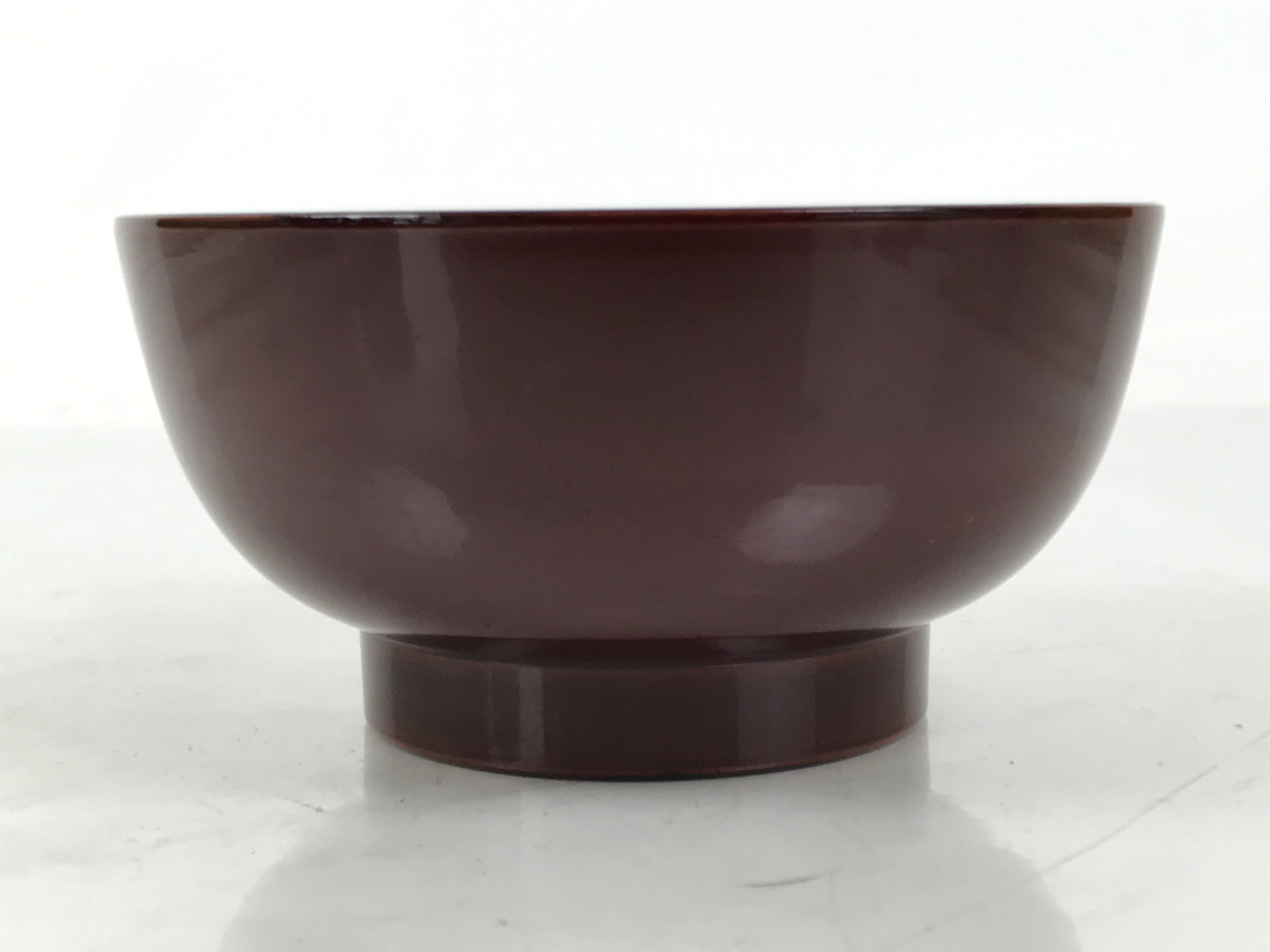 Japanese Natural Lacquered Wooden Rice Bowl Owan Vtg Wajima Nuri Red Brown LB151