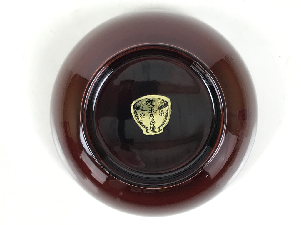 Japanese Natural Lacquered Wooden Rice Bowl Owan Vtg Wajima Nuri Red Brown LB151