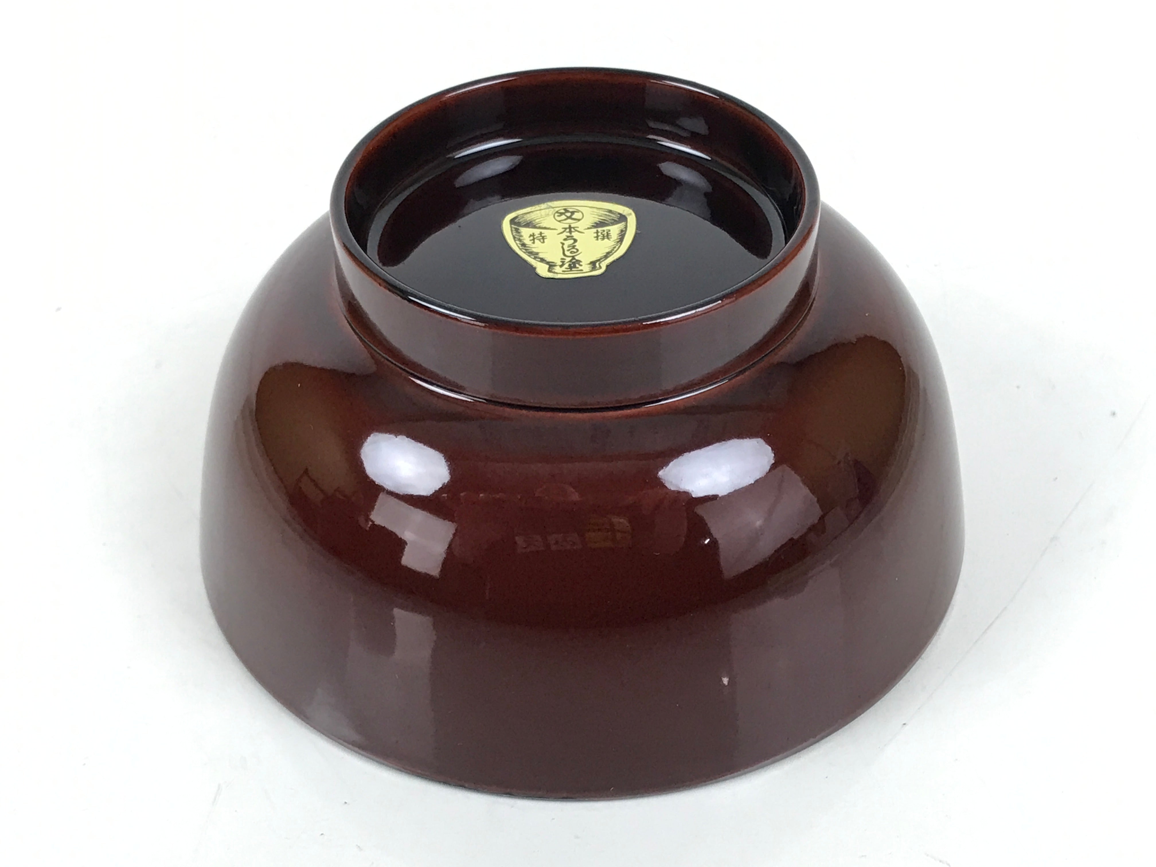 Japanese Natural Lacquered Wooden Rice Bowl Owan Vtg Wajima Nuri Red Brown LB151