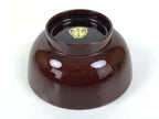 Japanese Natural Lacquered Wooden Rice Bowl Owan Vtg Wajima Nuri Red Brown LB151