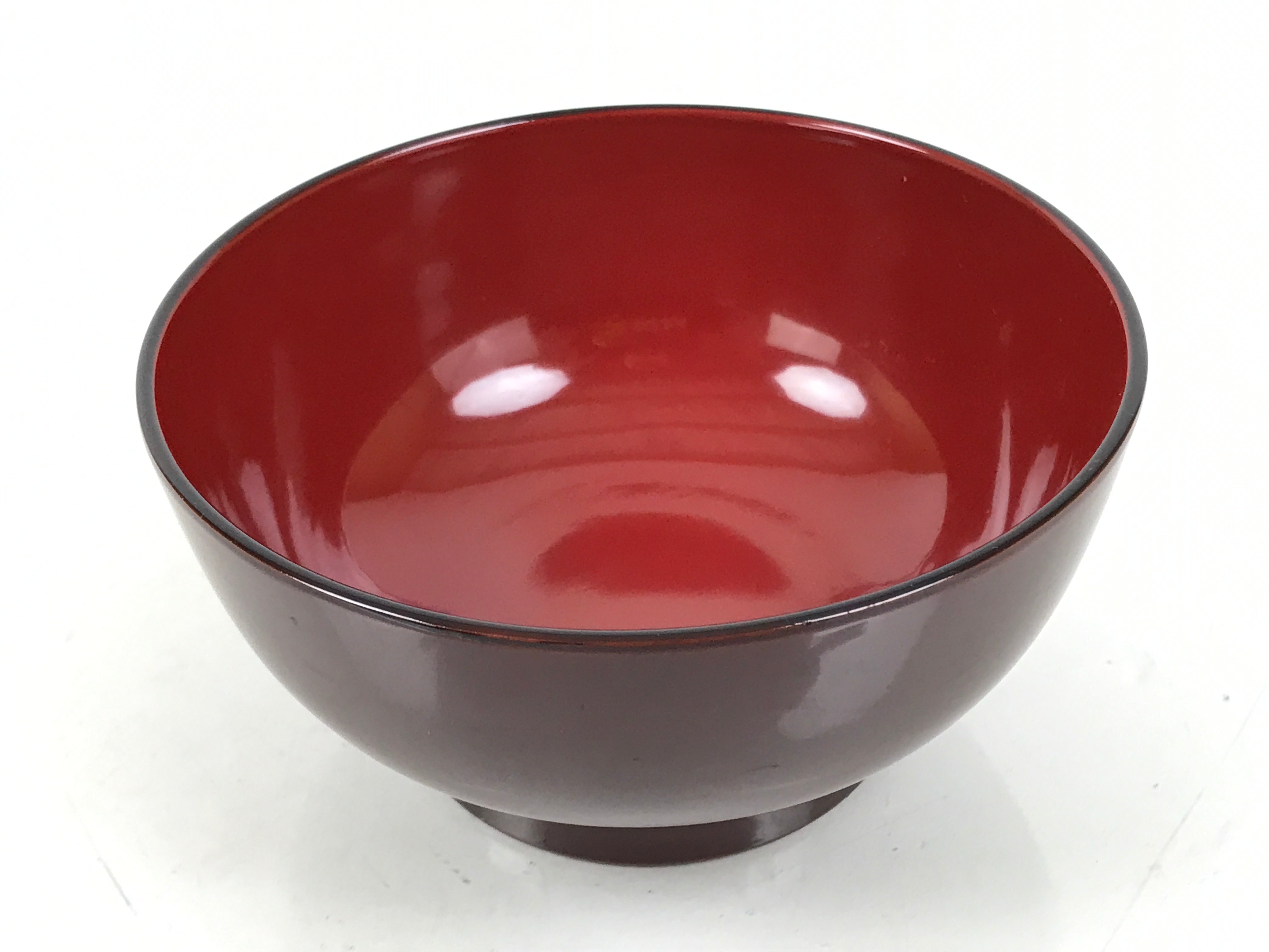 Japanese Natural Lacquered Wooden Rice Bowl Owan Vtg Wajima Nuri Red Brown LB152