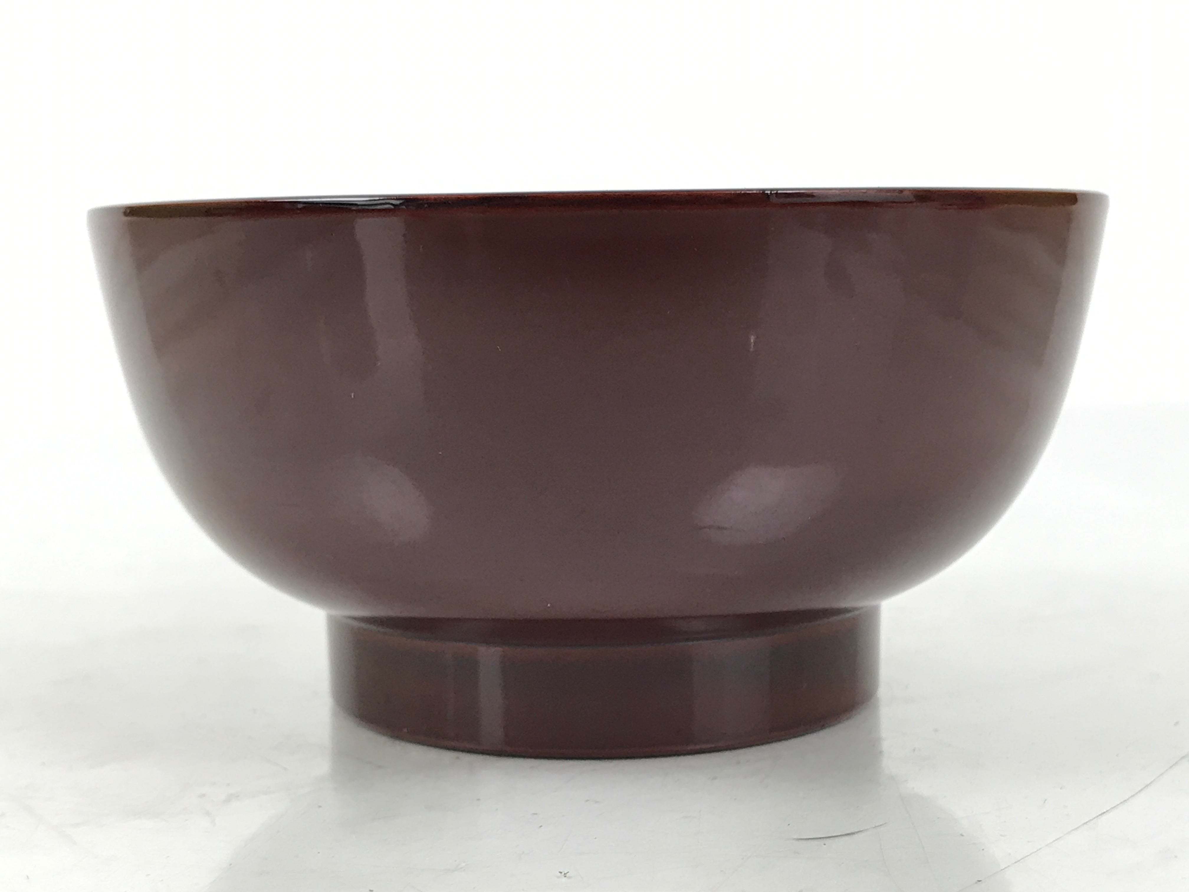 Japanese Natural Lacquered Wooden Rice Bowl Owan Vtg Wajima Nuri Red Brown LB152