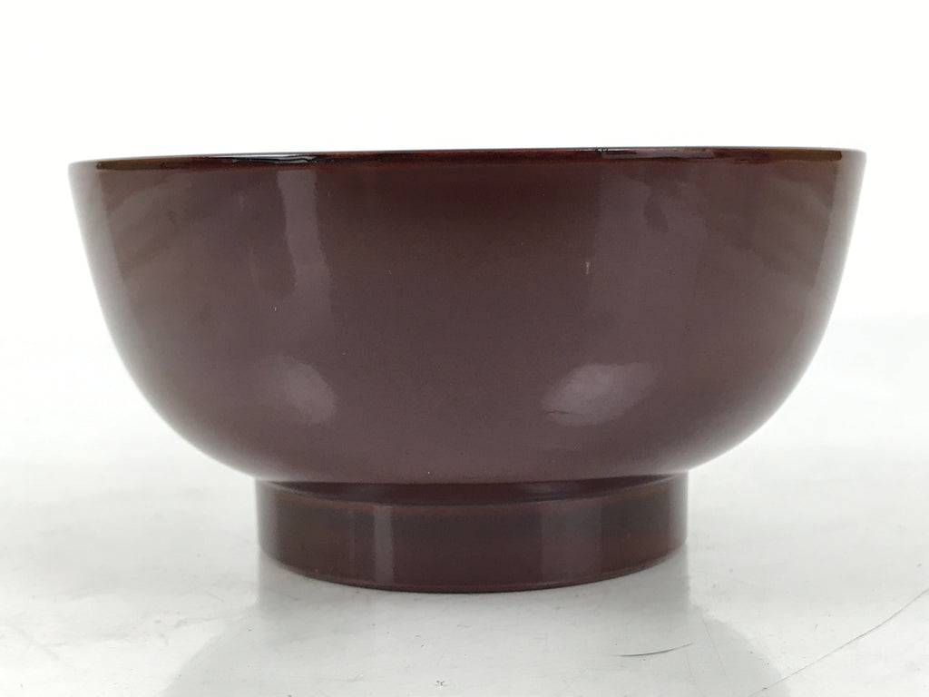 Japanese Natural Lacquered Wooden Rice Bowl Owan Vtg Wajima Nuri Red Brown LB152