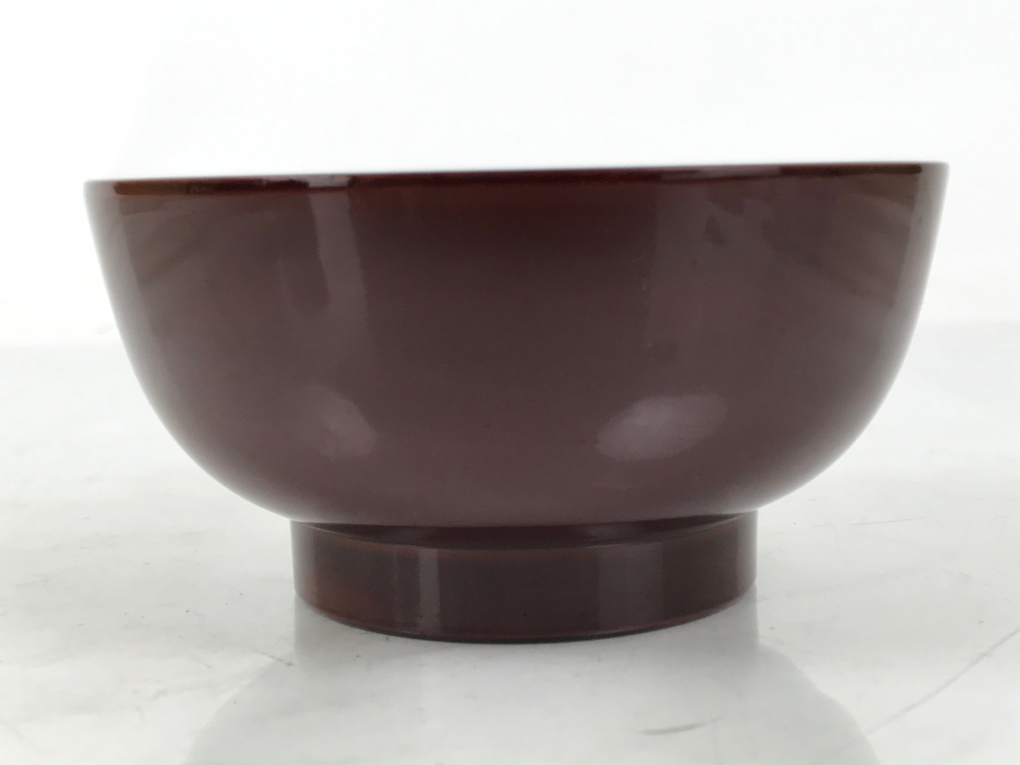 Japanese Natural Lacquered Wooden Rice Bowl Owan Vtg Wajima Nuri Red Brown LB152