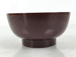 Japanese Natural Lacquered Wooden Rice Bowl Owan Vtg Wajima Nuri Red Brown LB152