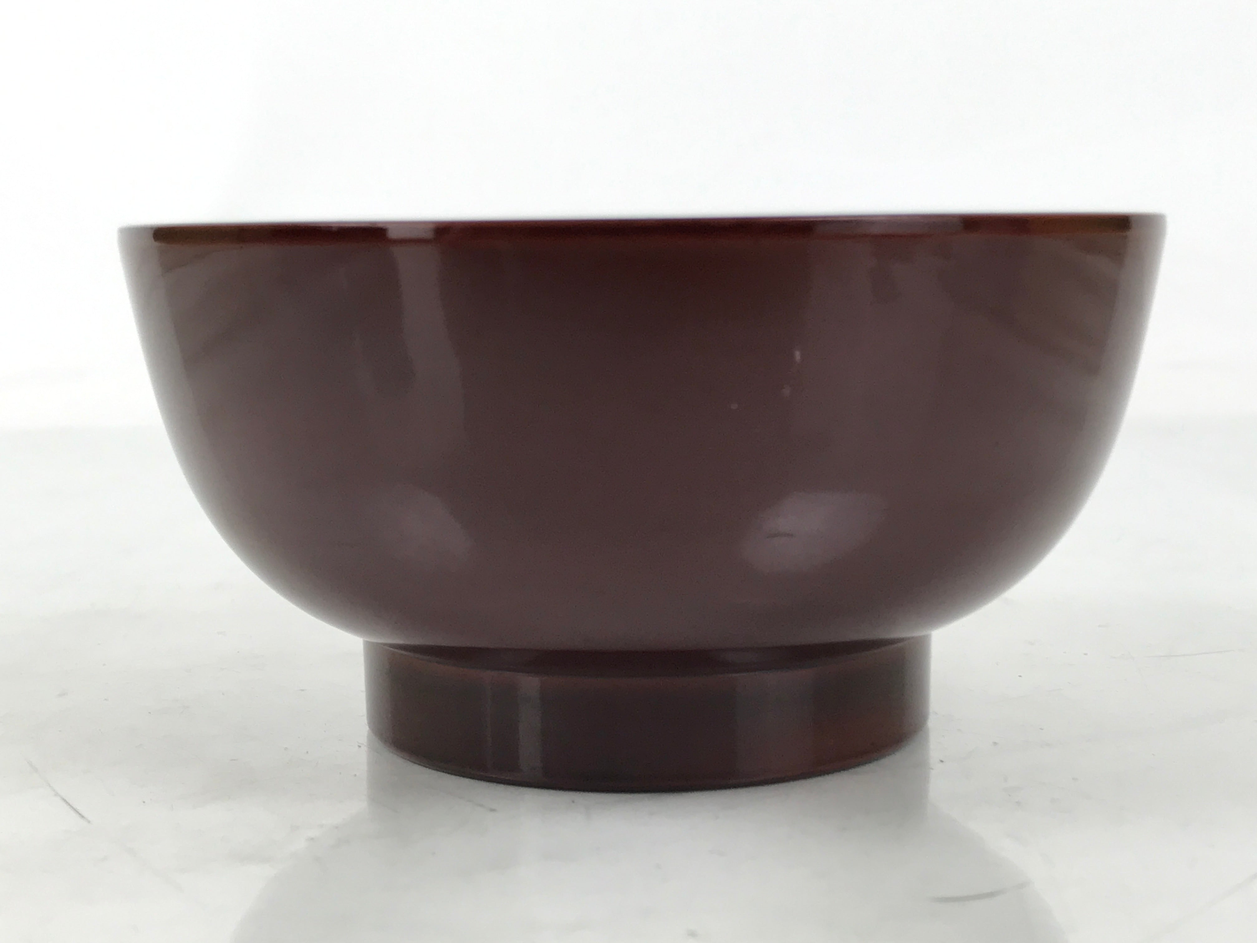 Japanese Natural Lacquered Wooden Rice Bowl Owan Vtg Wajima Nuri Red Brown LB152