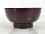 Japanese Natural Lacquered Wooden Rice Bowl Owan Vtg Wajima Nuri Red Brown LB152