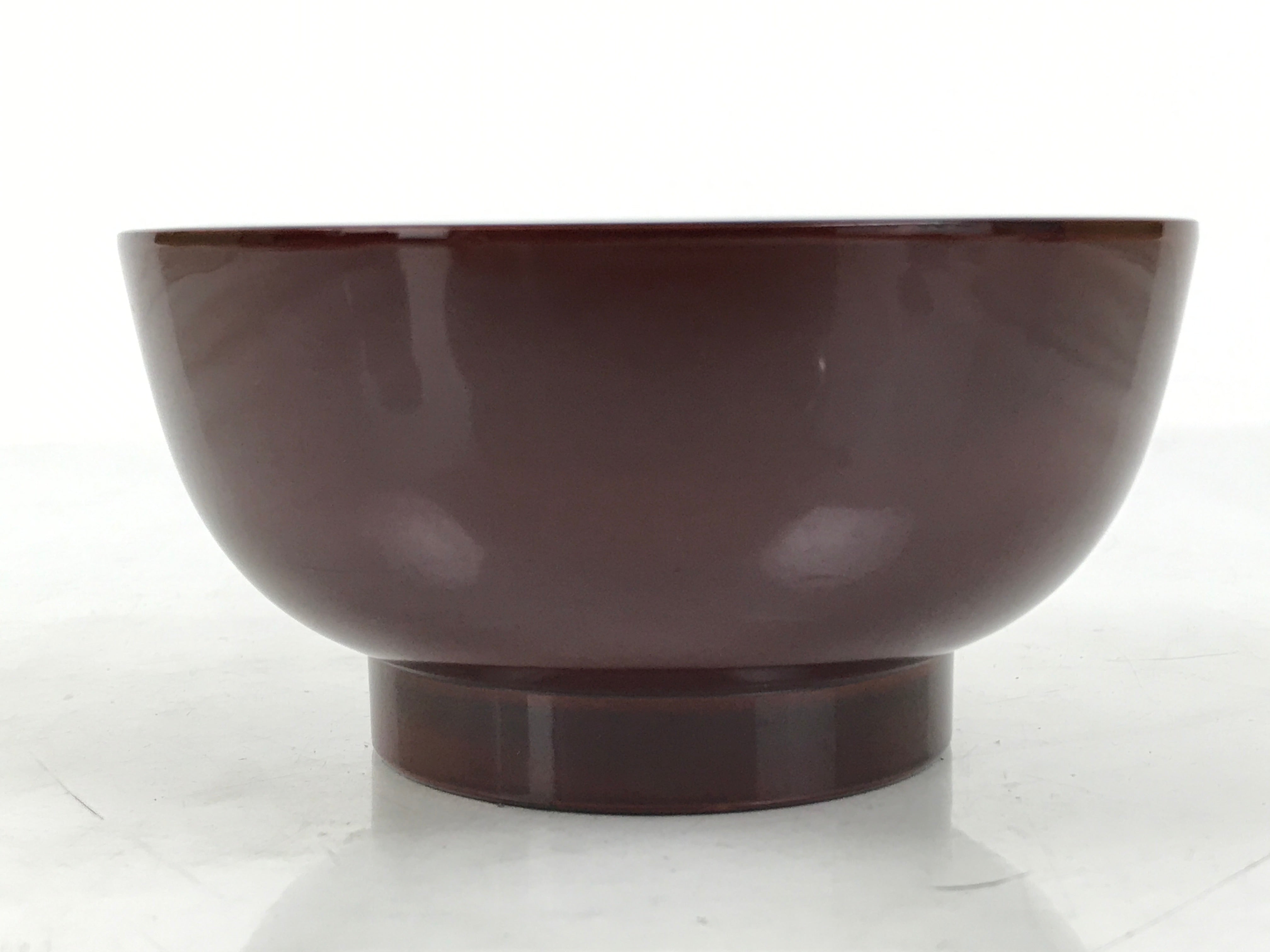 Japanese Natural Lacquered Wooden Rice Bowl Owan Vtg Wajima Nuri Red Brown LB152