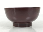 Japanese Natural Lacquered Wooden Rice Bowl Owan Vtg Wajima Nuri Red Brown LB152