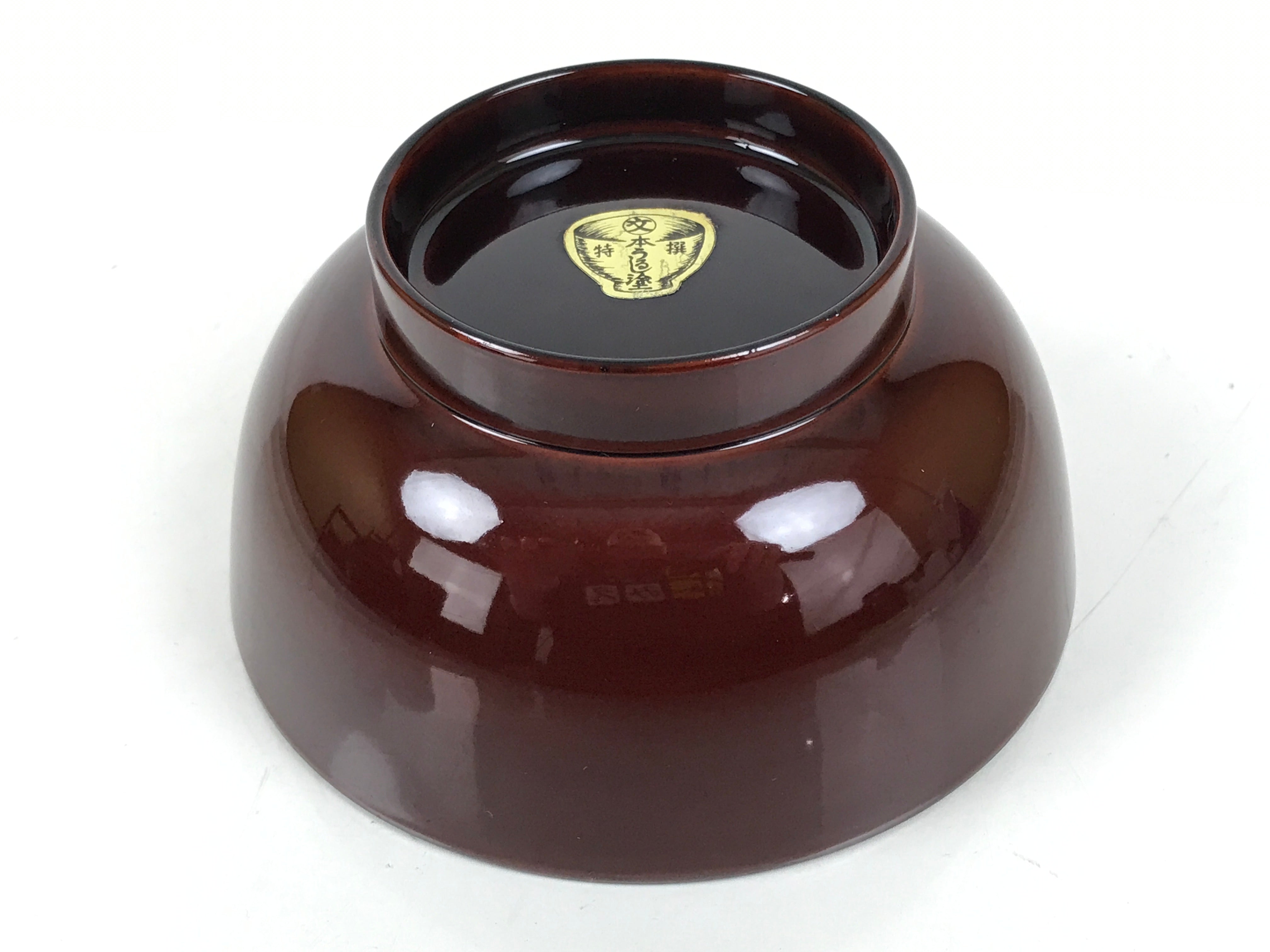 Japanese Natural Lacquered Wooden Rice Bowl Owan Vtg Wajima Nuri Red Brown LB152
