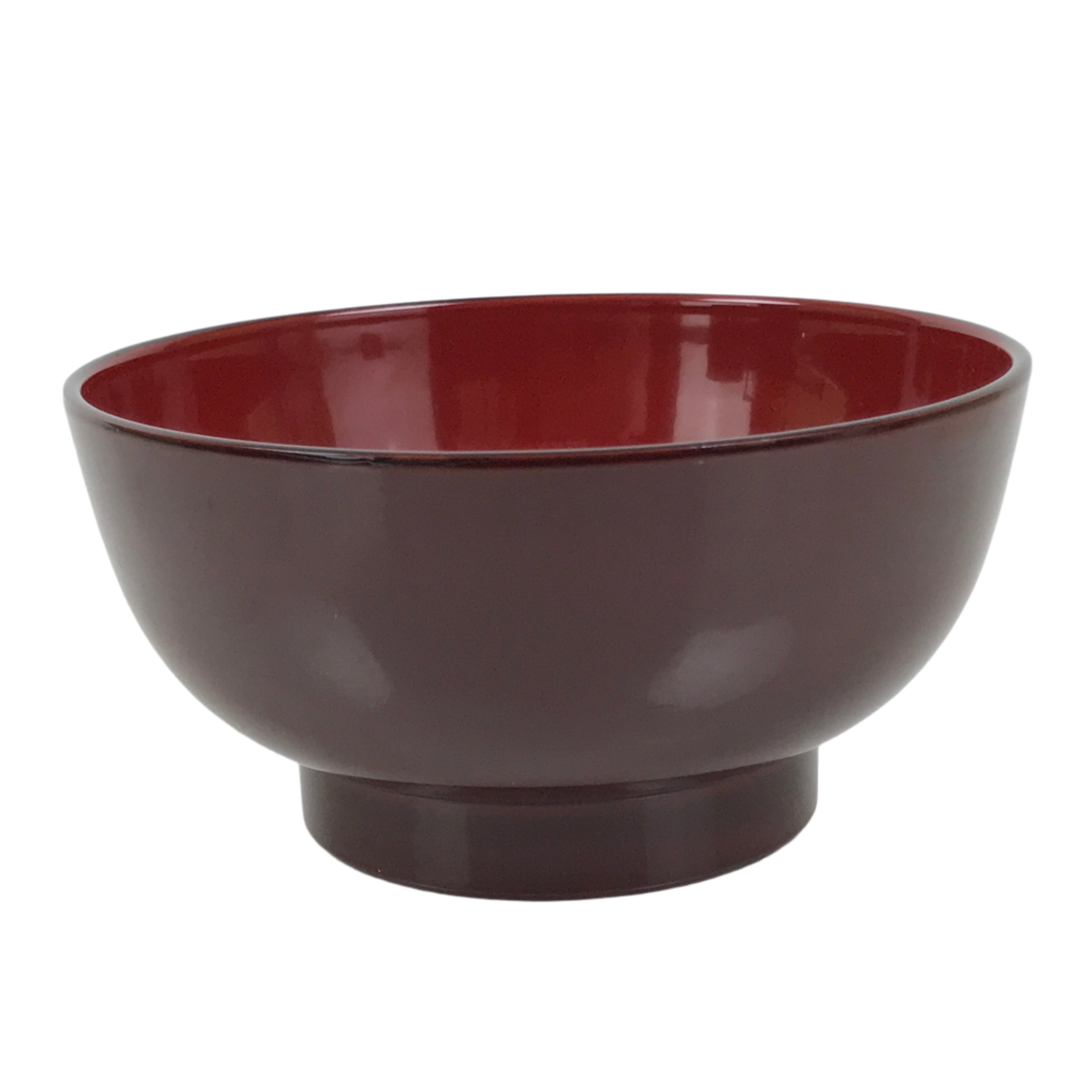 Japanese Natural Lacquered Wooden Rice Bowl Owan Vtg Wajima Nuri Red Brown LB152