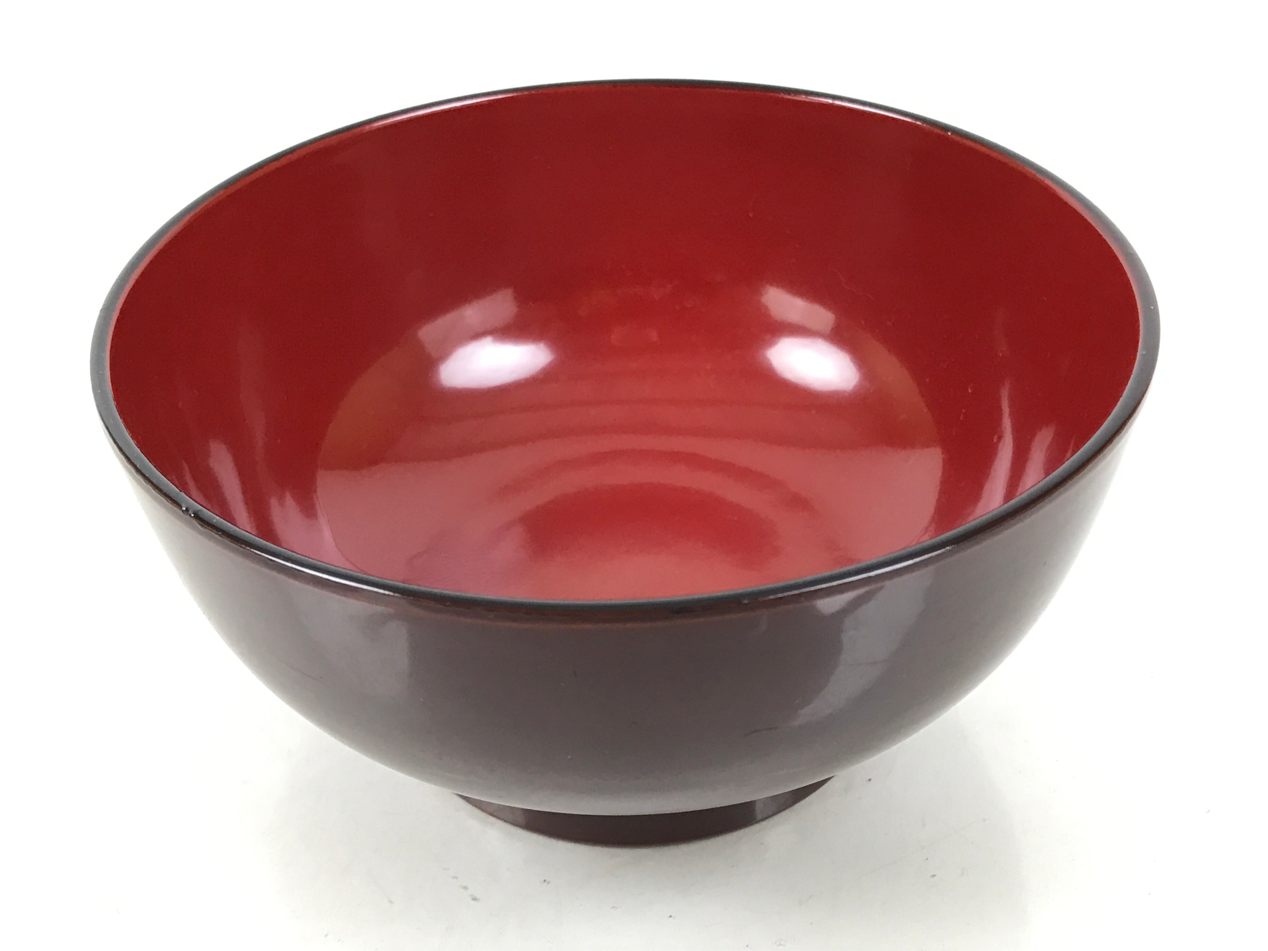 Japanese Natural Lacquered Wooden Rice Bowl Owan Vtg Wajima Nuri Red Brown LB153