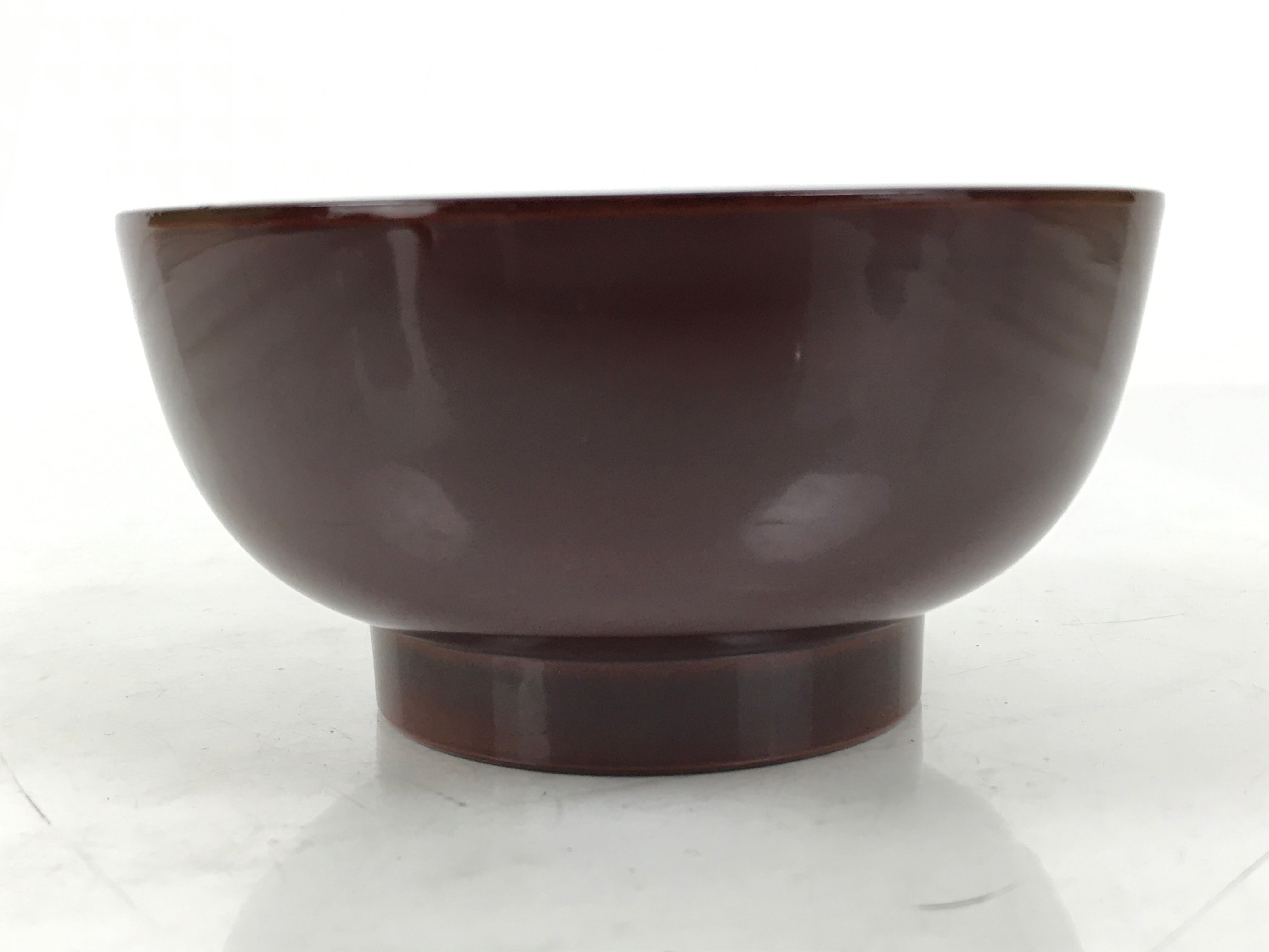 Japanese Natural Lacquered Wooden Rice Bowl Owan Vtg Wajima Nuri Red Brown LB153
