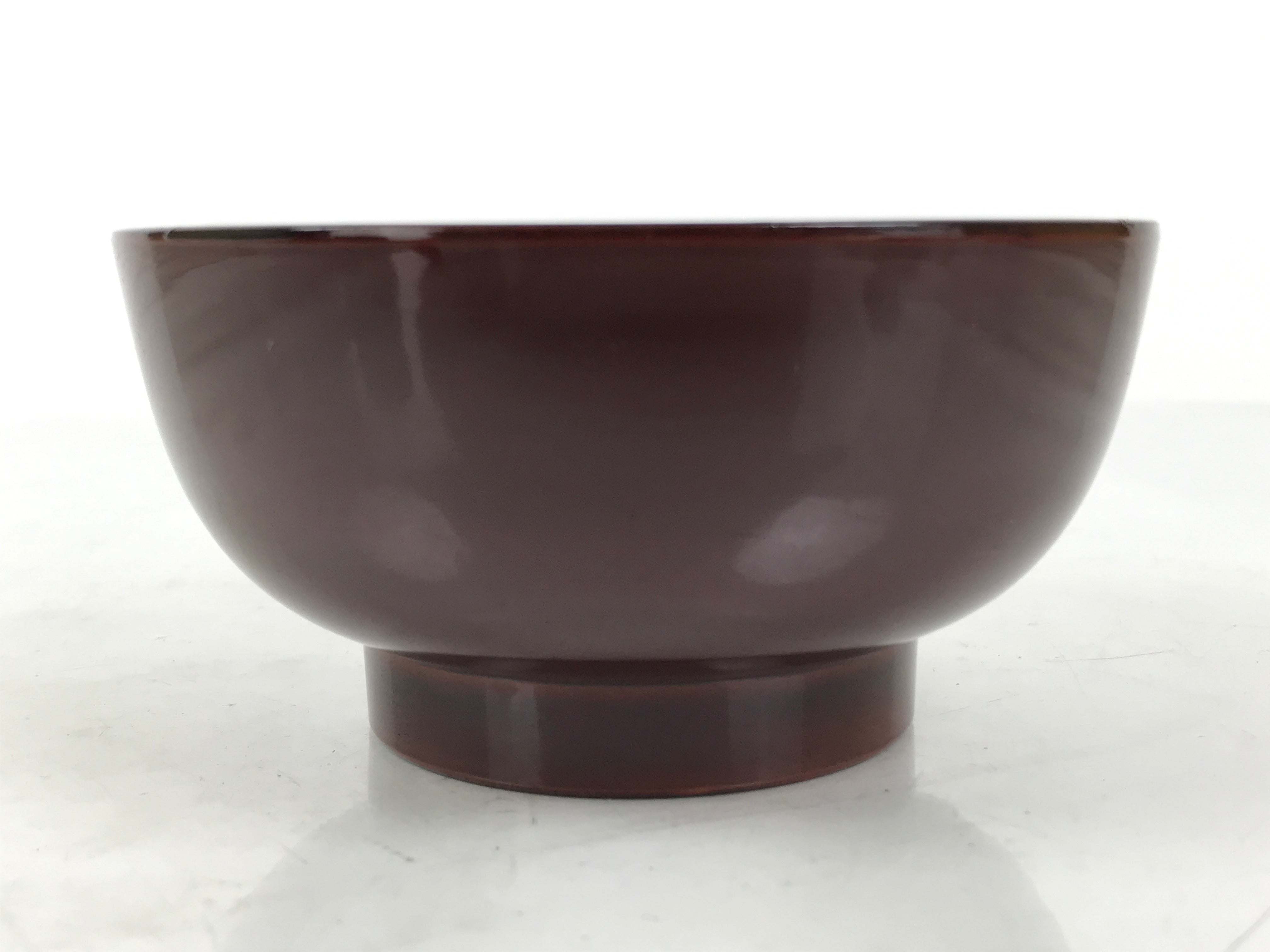 Japanese Natural Lacquered Wooden Rice Bowl Owan Vtg Wajima Nuri Red Brown LB153