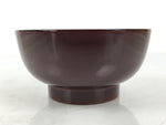Japanese Natural Lacquered Wooden Rice Bowl Owan Vtg Wajima Nuri Red Brown LB153