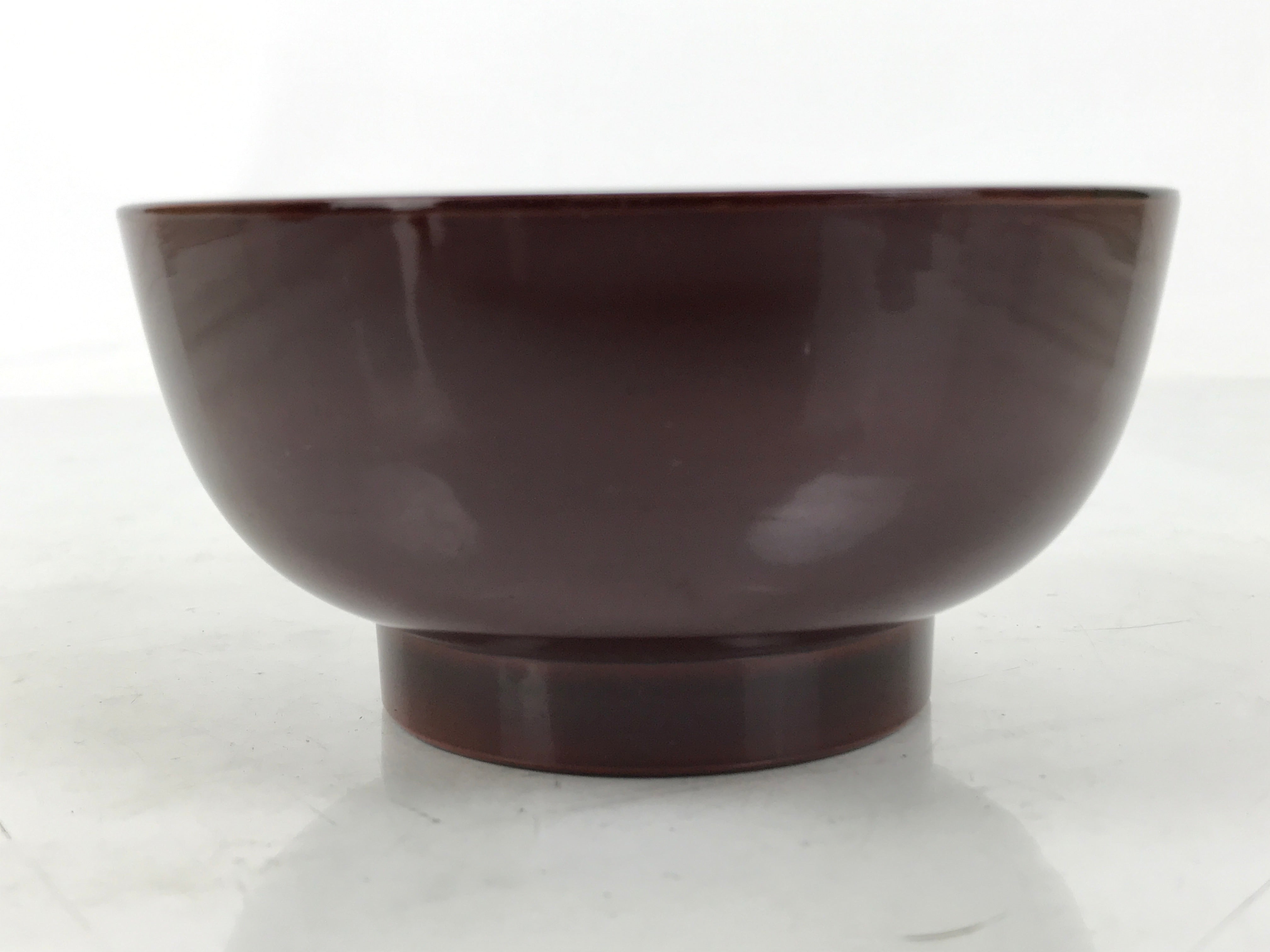 Japanese Natural Lacquered Wooden Rice Bowl Owan Vtg Wajima Nuri Red Brown LB153