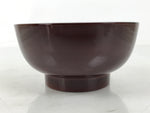 Japanese Natural Lacquered Wooden Rice Bowl Owan Vtg Wajima Nuri Red Brown LB153