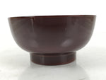 Japanese Natural Lacquered Wooden Rice Bowl Owan Vtg Wajima Nuri Red Brown LB153