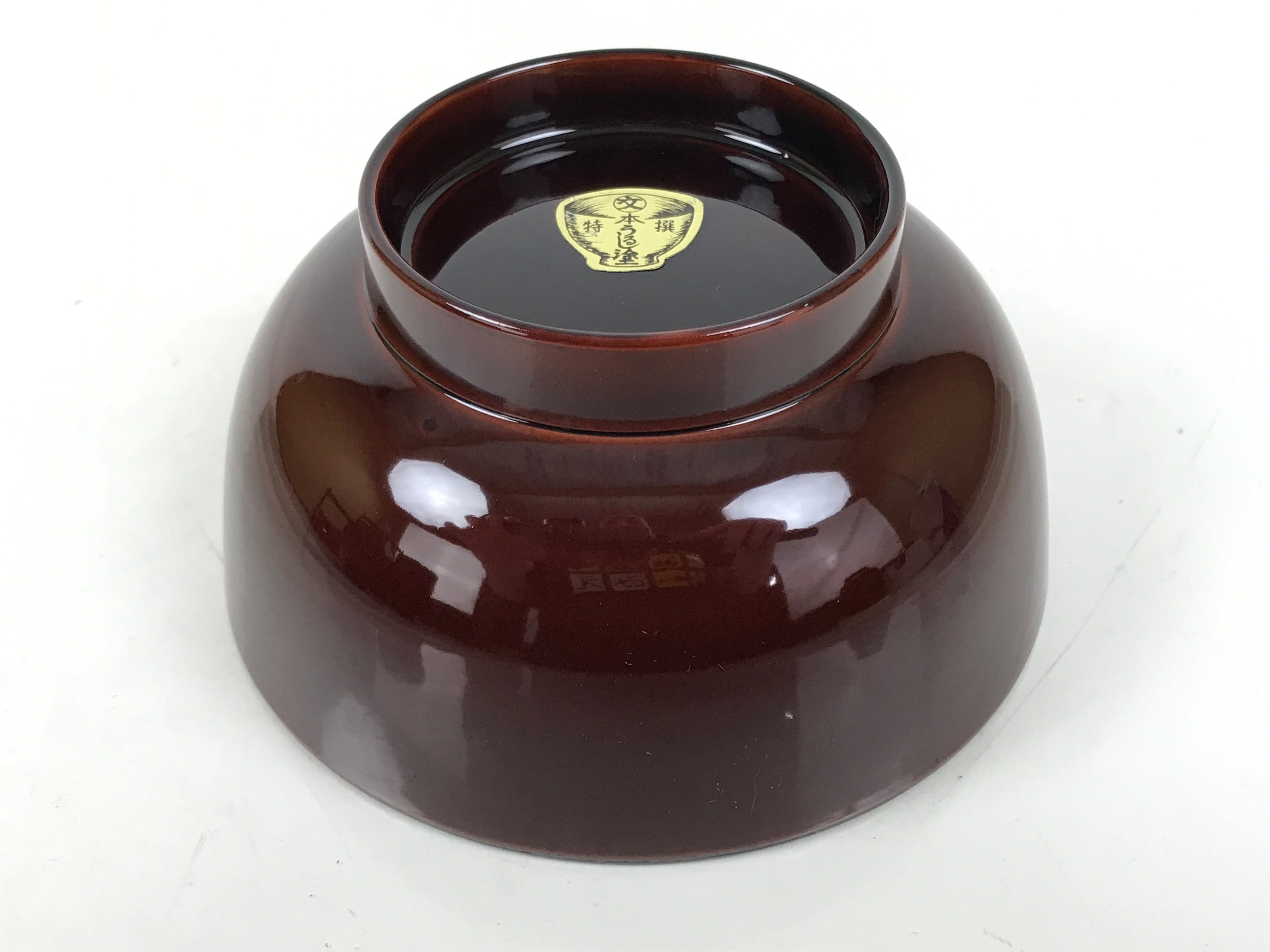 Japanese Natural Lacquered Wooden Rice Bowl Owan Vtg Wajima Nuri Red Brown LB153
