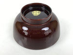 Japanese Natural Lacquered Wooden Rice Bowl Owan Vtg Wajima Nuri Red Brown LB153