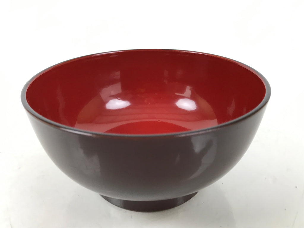 Japanese Natural Lacquered Wooden Rice Bowl Owan Vtg Wajima Nuri Red Brown LB154