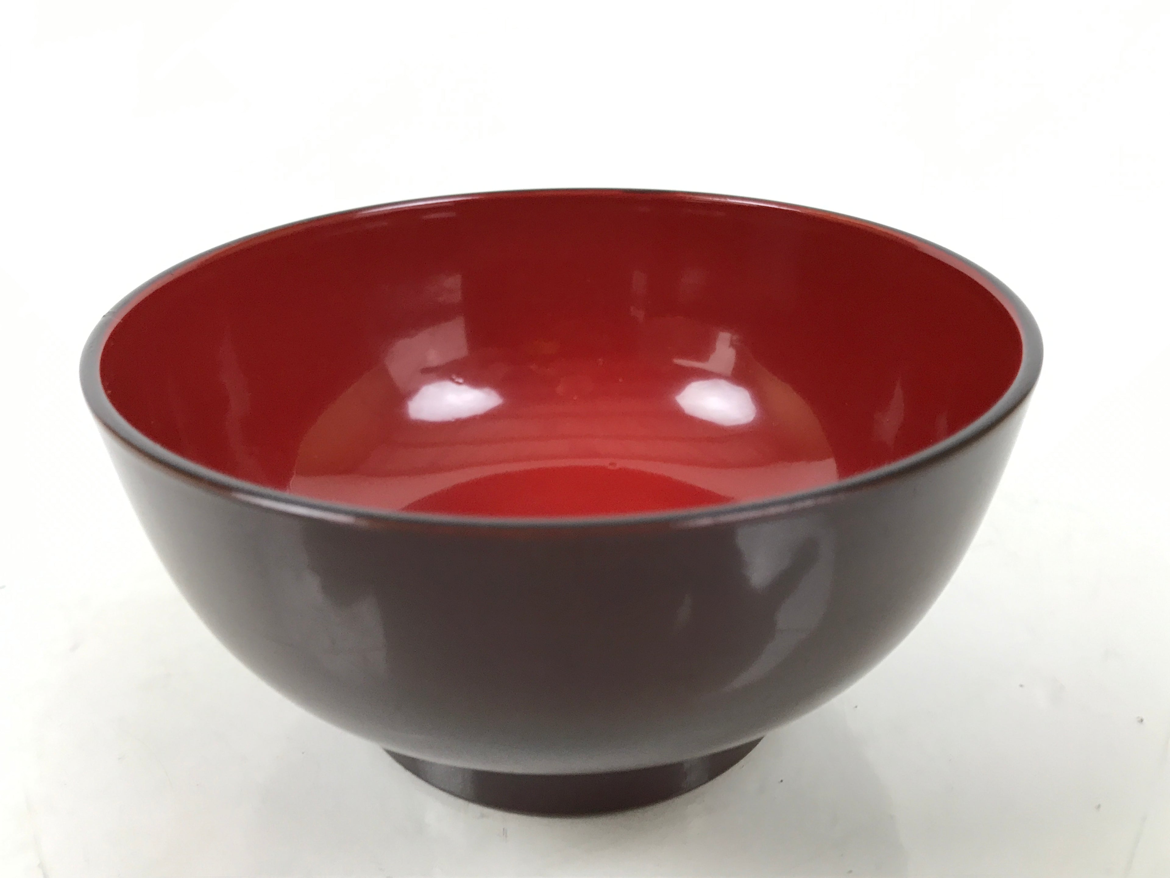 Japanese Natural Lacquered Wooden Rice Bowl Owan Vtg Wajima Nuri Red Brown LB154